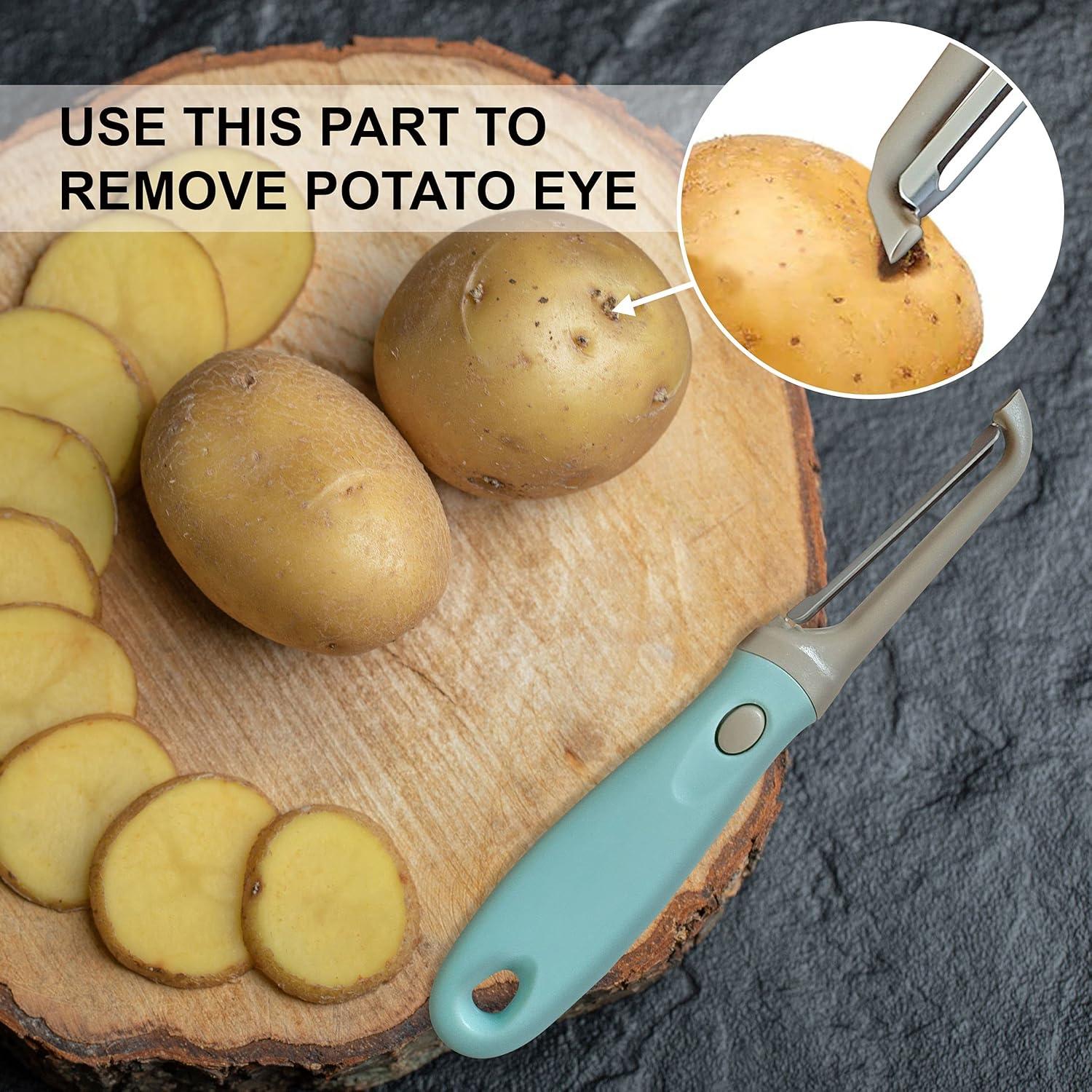 Conjunto de Peladores Bahoki 3 Piezas Acero Inoxidable Ergonómico