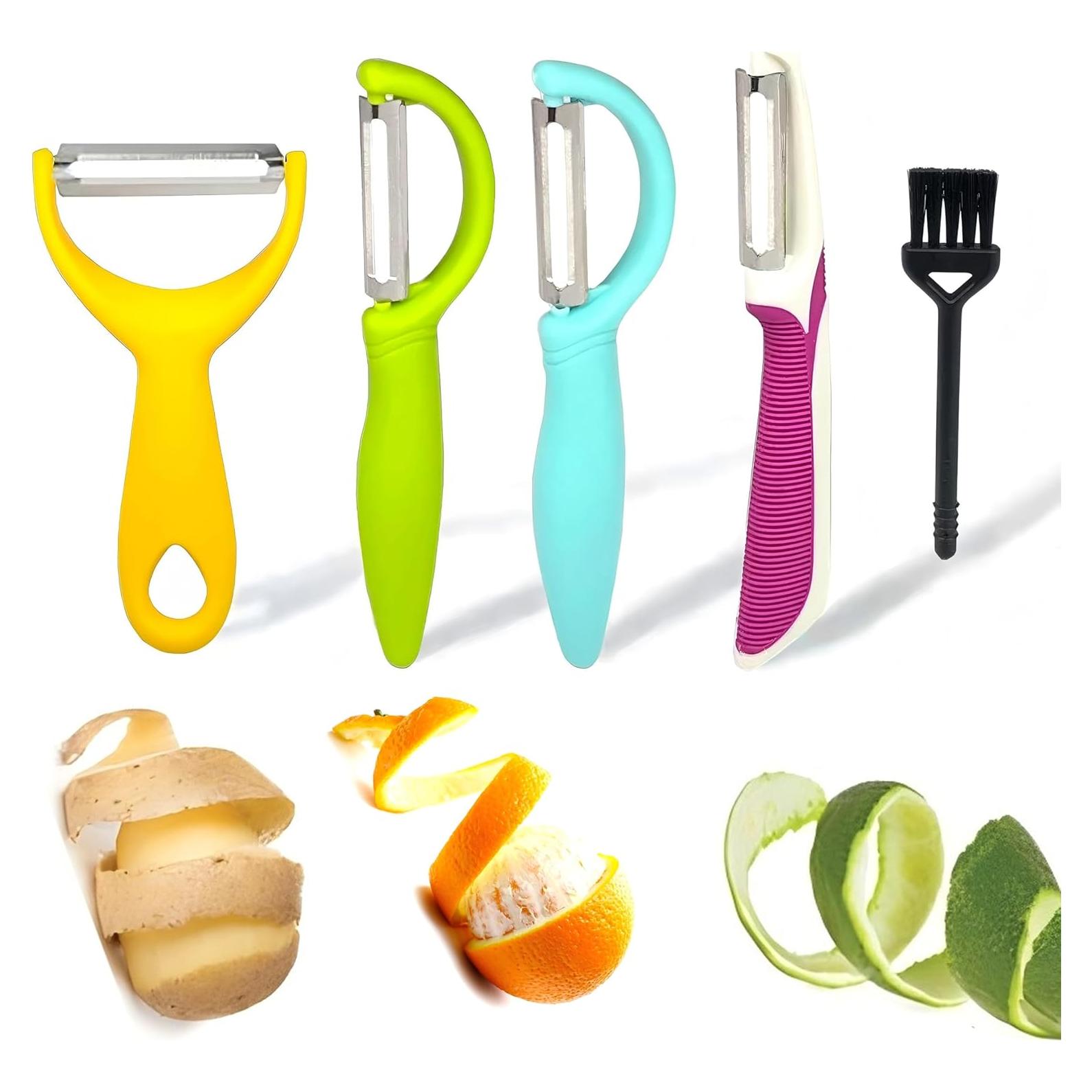 Set de 5 Peladores de Acero Inoxidable SSydl para Verduras y Frutas