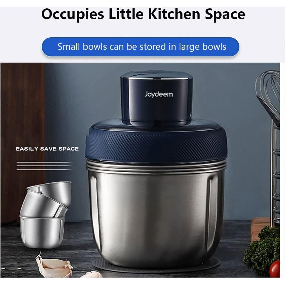 Procesador de Alimentos Joydeem JD-376B 300W 3 Tazones Acero Inoxidable