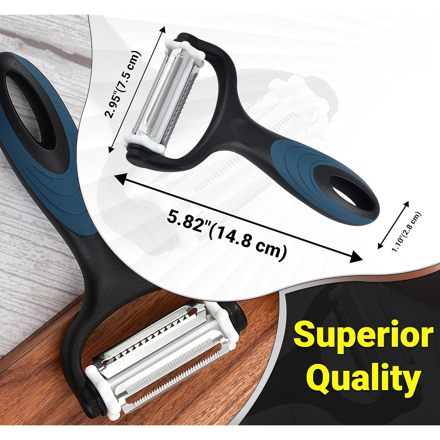 Pelador de Verduras Neez 3 en 1 con Cuchillas de Acero Inoxidable