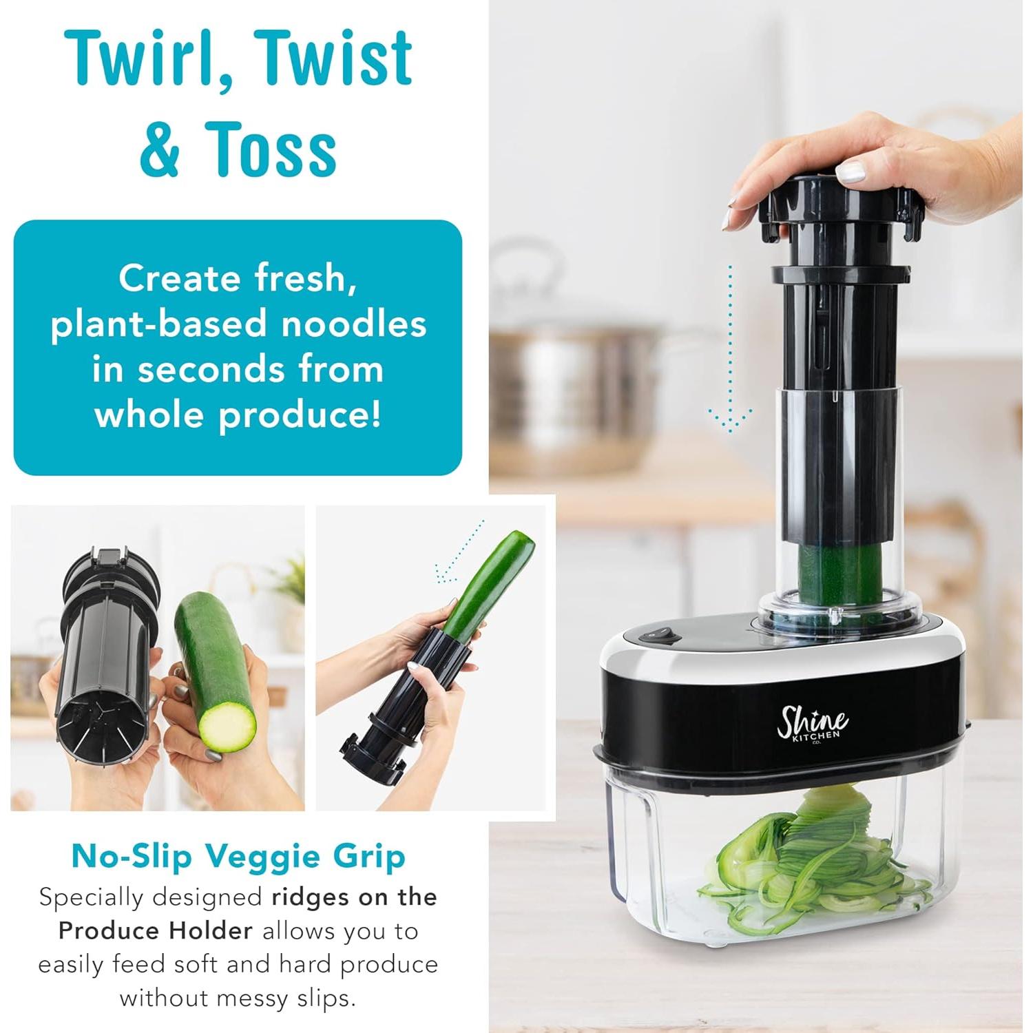 Espiralizador Eléctrico Shine Kitchen Co. SES-100 1.8L 4 Cuchillas