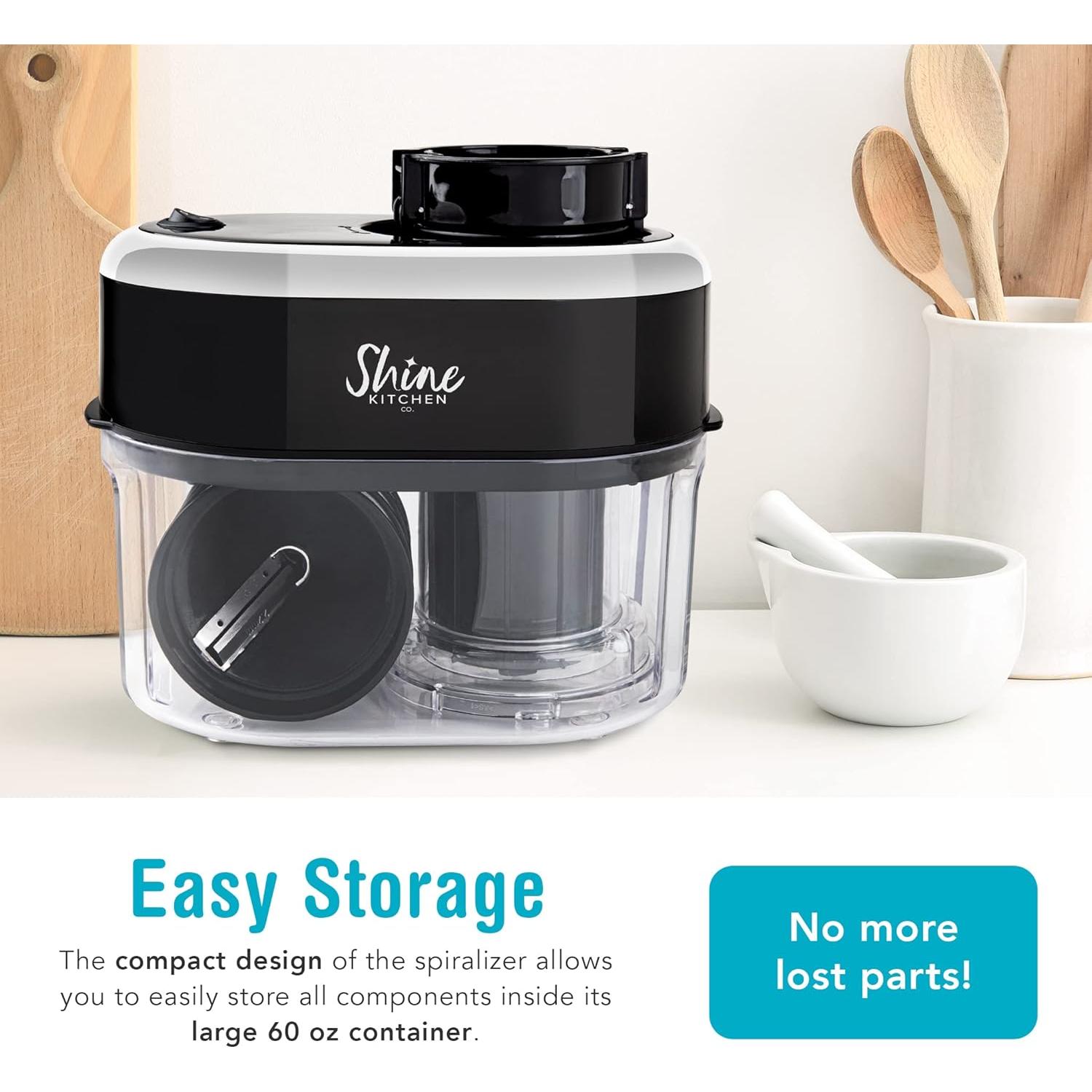 Espiralizador Eléctrico Shine Kitchen Co. SES-100 1.8L 4 Cuchillas