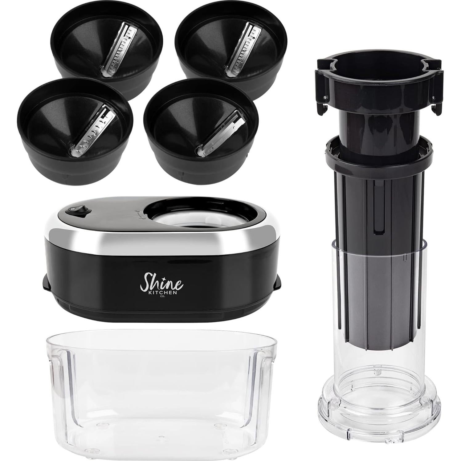 Espiralizador Eléctrico Shine Kitchen Co. SES-100 1.8L 4 Cuchillas