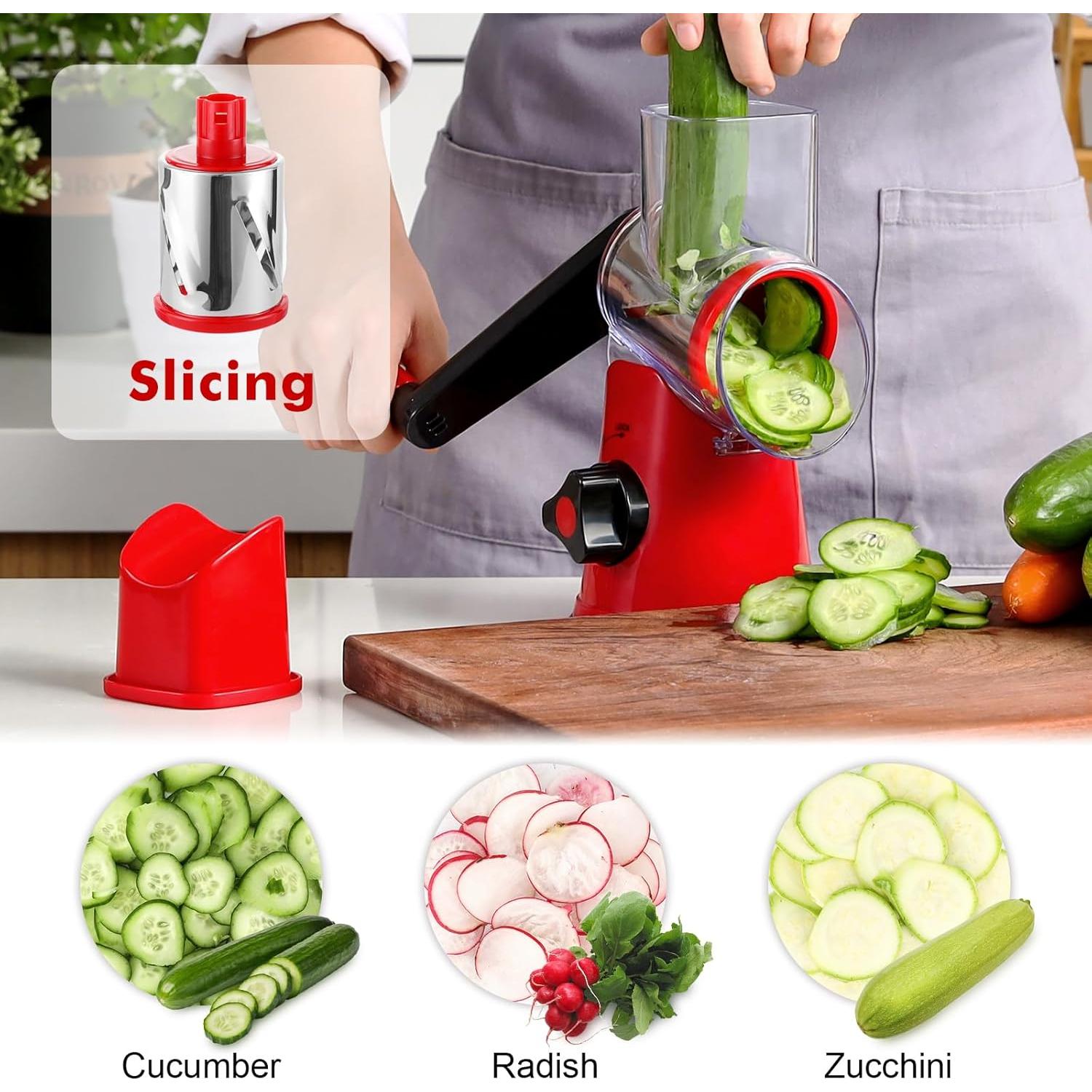 Rallador de Queso Rotativo GDL con 3 Cuchillas de Acero Inoxidable