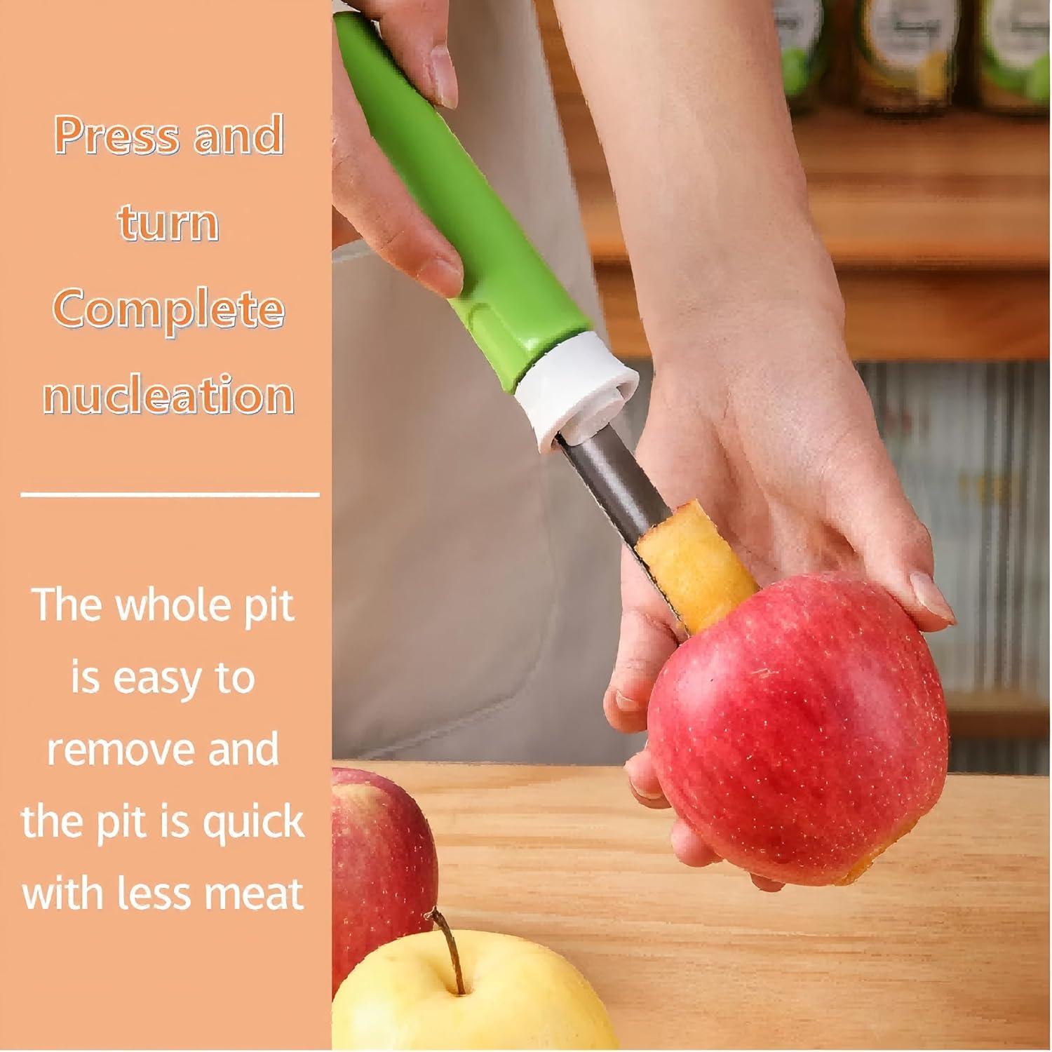 Pelador y Removedor de Corazón de Frutas 2 en 1 Azhaoiang Verde