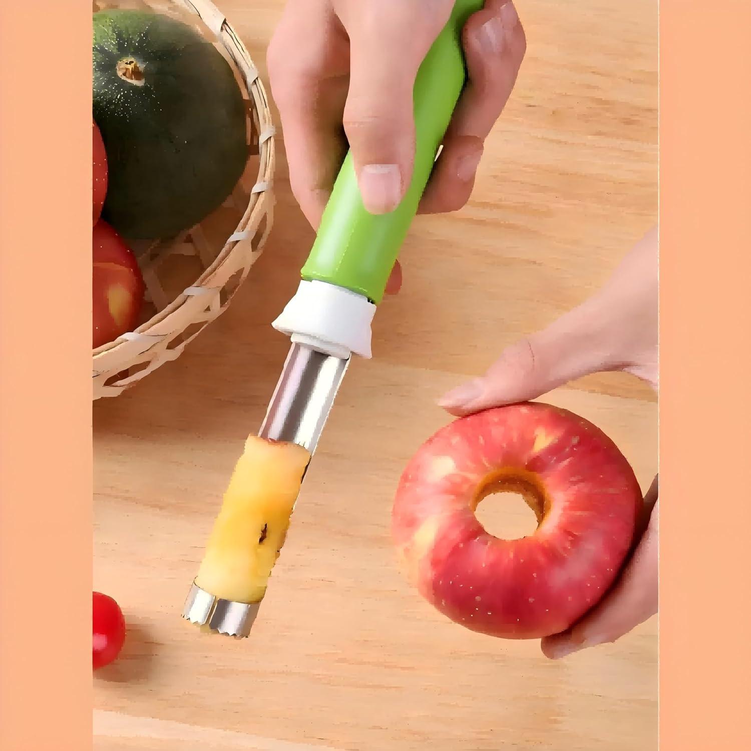 Pelador y Removedor de Corazón de Frutas 2 en 1 Azhaoiang Verde