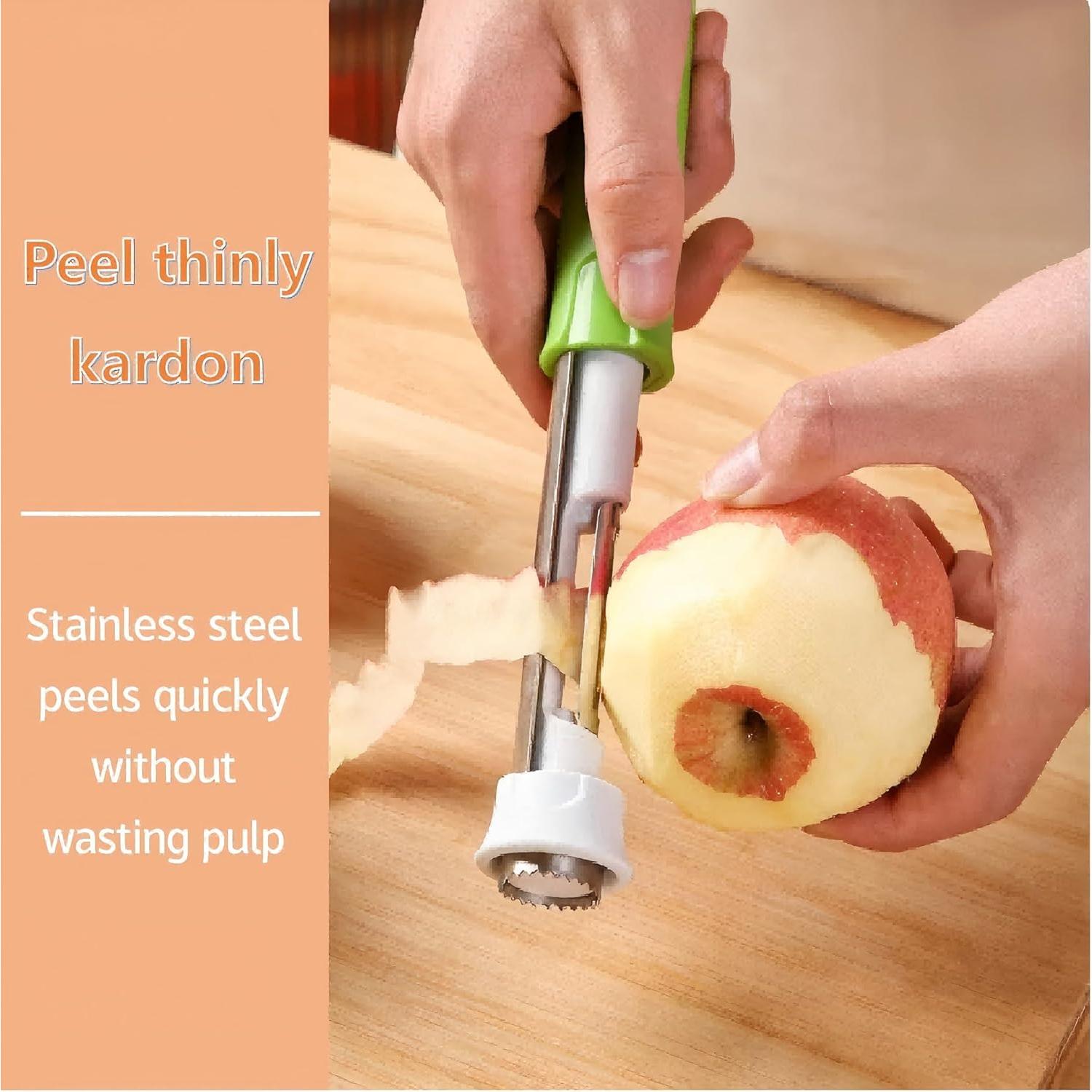 Pelador y Removedor de Corazón de Frutas 2 en 1 Azhaoiang Verde