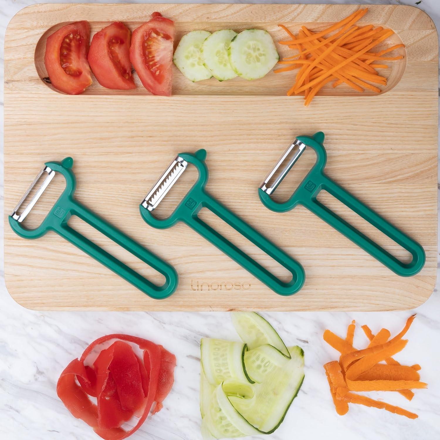 Pelador de Verduras Linoroso Y Acero Inoxidable Verde