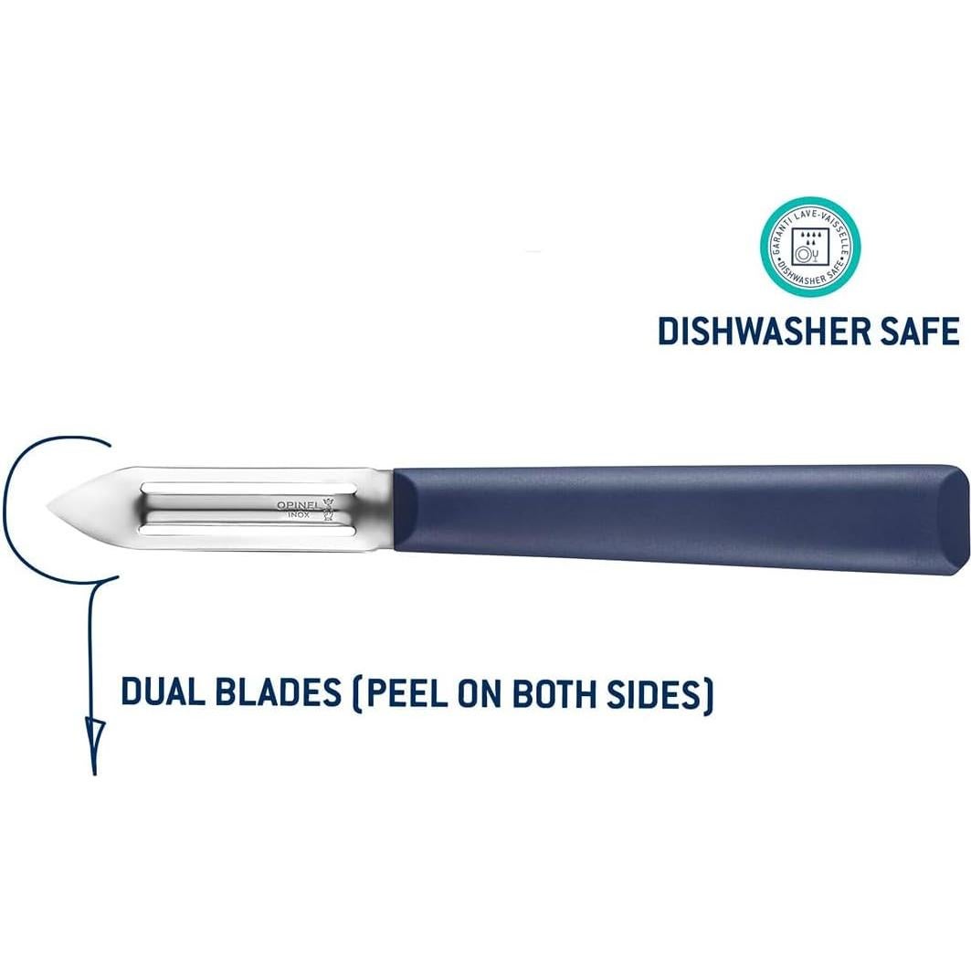 Pelador Manual Opinel No. 315 Azul, Acero Inoxidable, Apto Lavavajillas