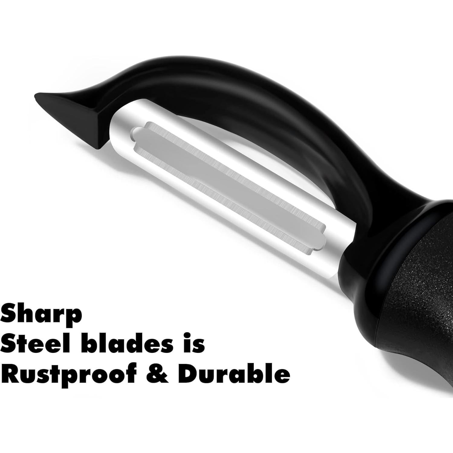 Pelador de Verduras Rainspire GPJT-HEI Acero Inoxidable Negro