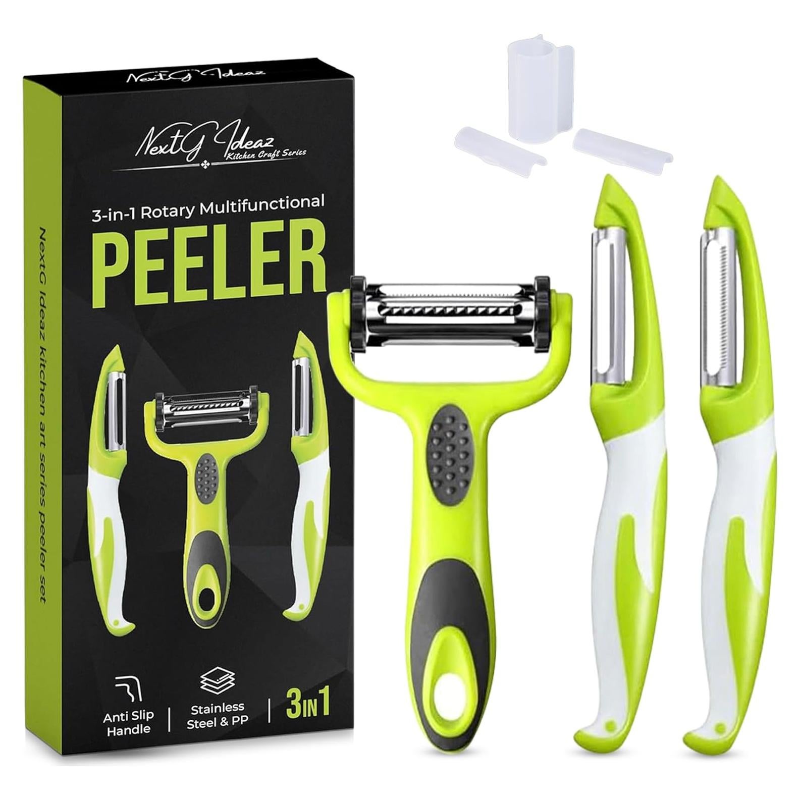 Set de Peladores 3 en 1 NextG Ideaz - Acero Inoxidable Ergonómico