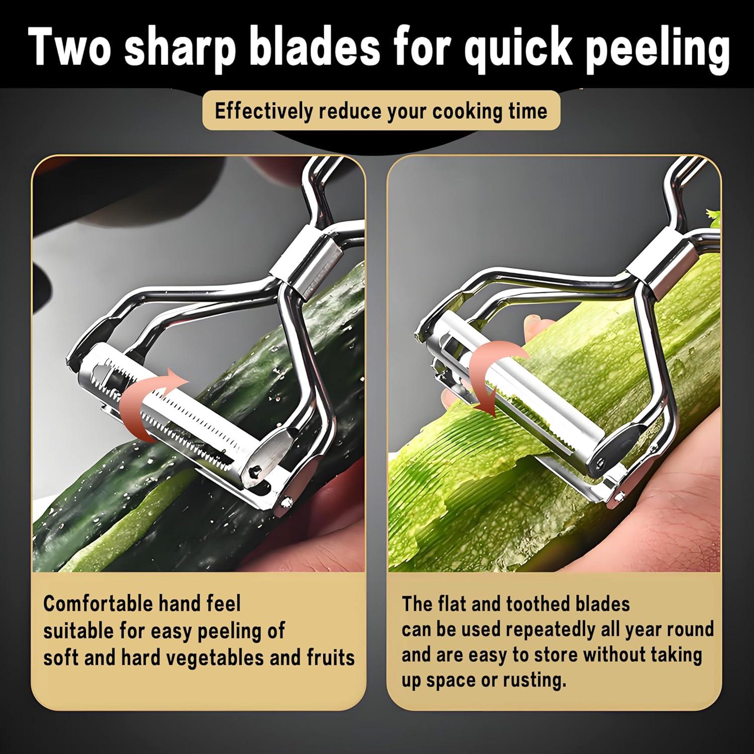 Pelador de verduras SoKalChw 2 en 1 acero inoxidable Y