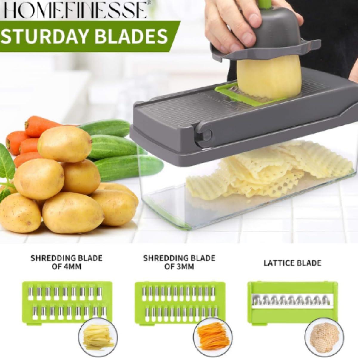 Cortador de Verduras HOMEFINESSE 16-en-1 con Cuchillas Intercambiables