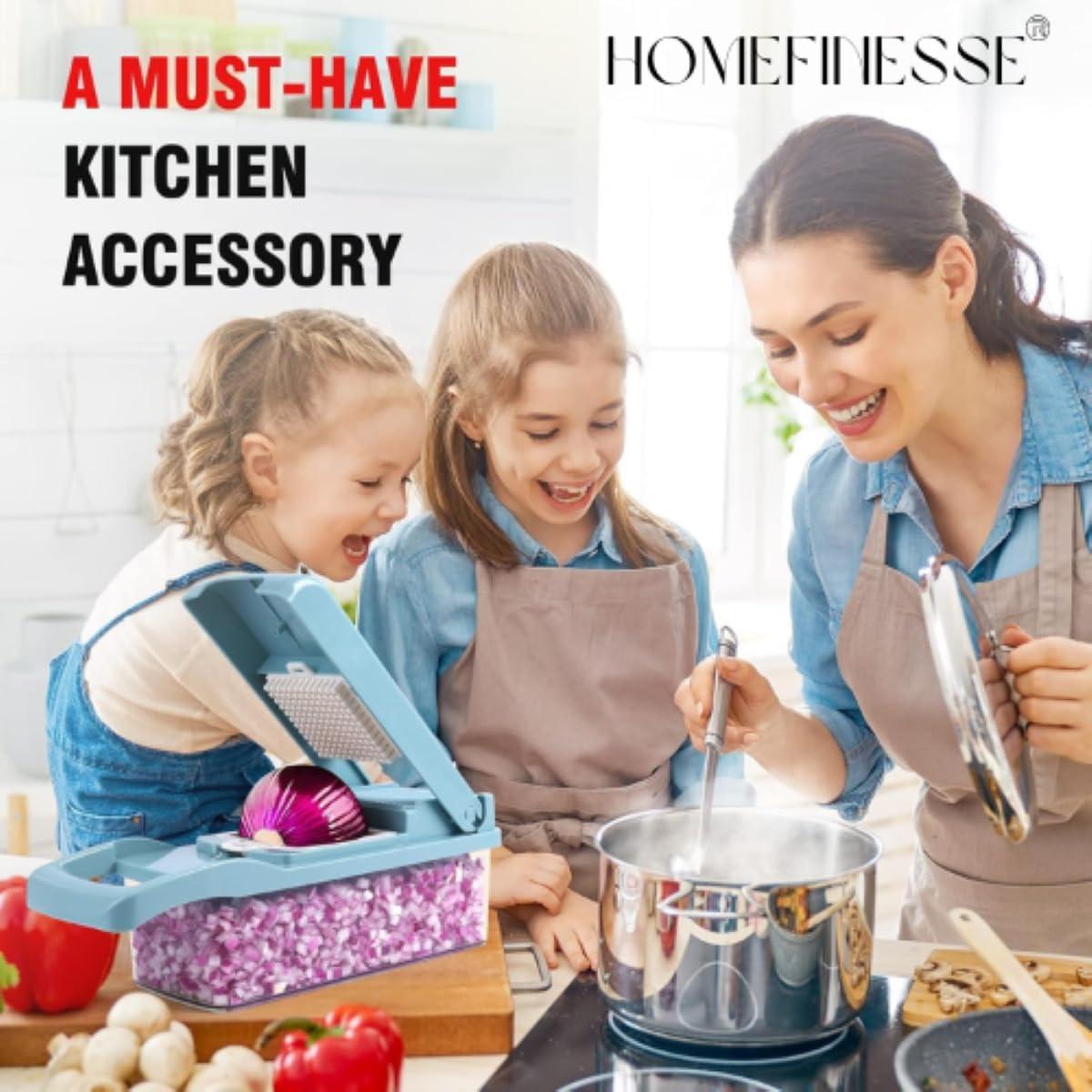 Cortador de Verduras HOMEFINESSE 16-en-1 con Cuchillas Intercambiables