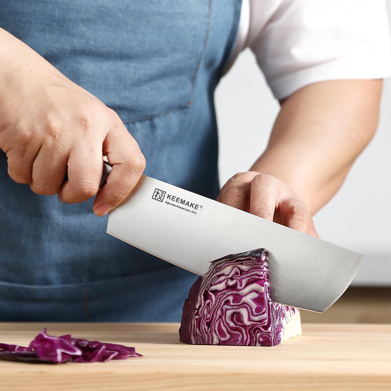 Cuchillo Nakiri KEEMAKE 17.8 cm Acero Inoxidable Mango Ergonómico