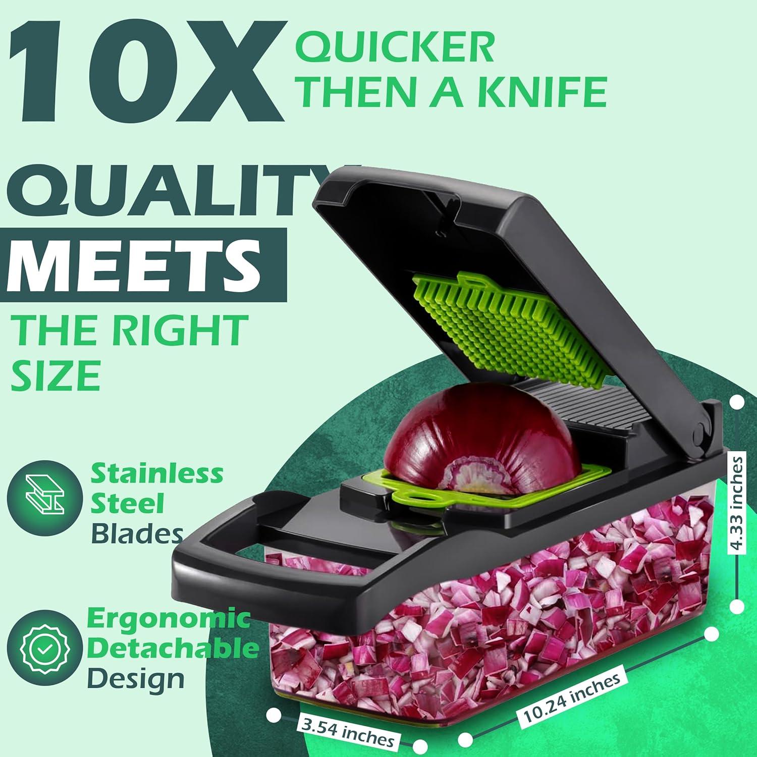 Picador de Verduras NICKSTOOL 26 en 1 Acero Inoxidable Verde