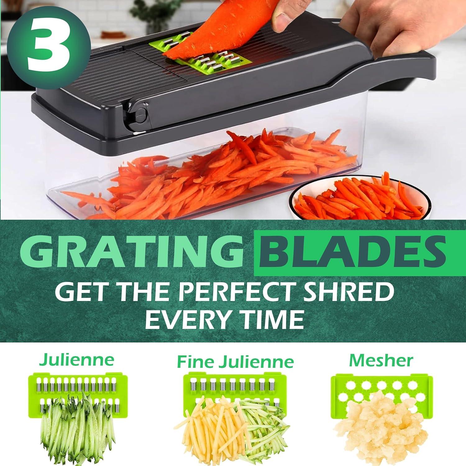 Picador de Verduras NICKSTOOL 26 en 1 Acero Inoxidable Verde