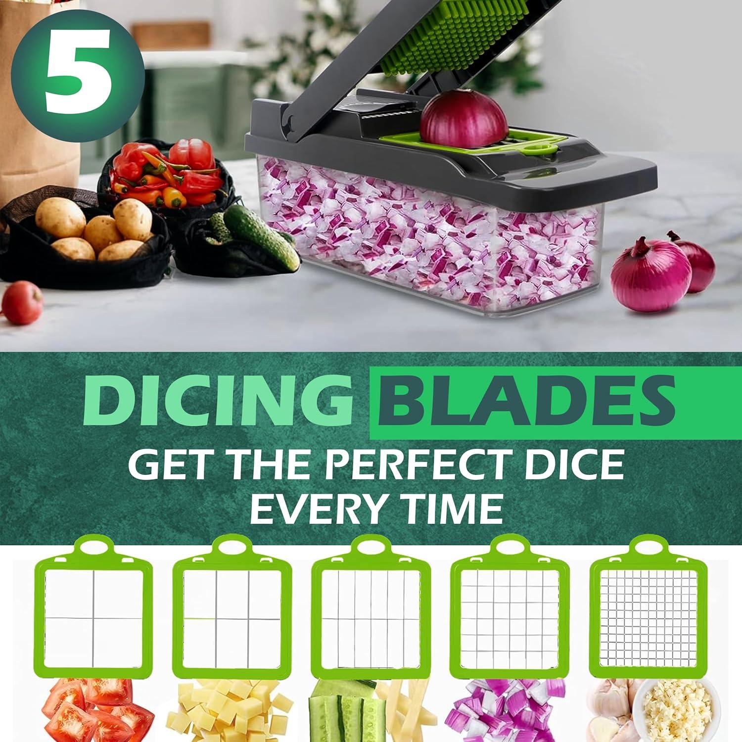 Picador de Verduras NICKSTOOL 26 en 1 Acero Inoxidable Verde