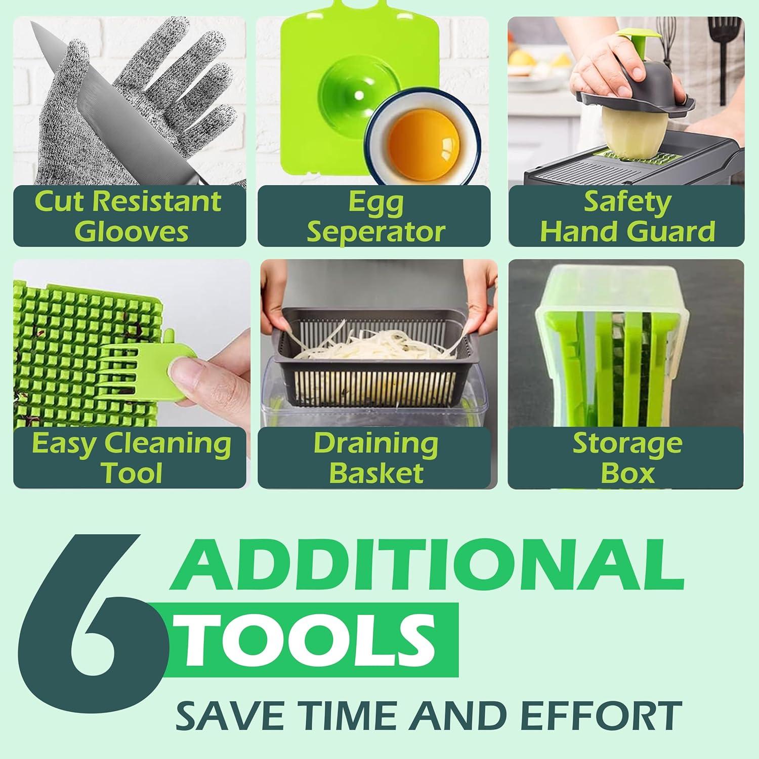 Picador de Verduras NICKSTOOL 26 en 1 Acero Inoxidable Verde