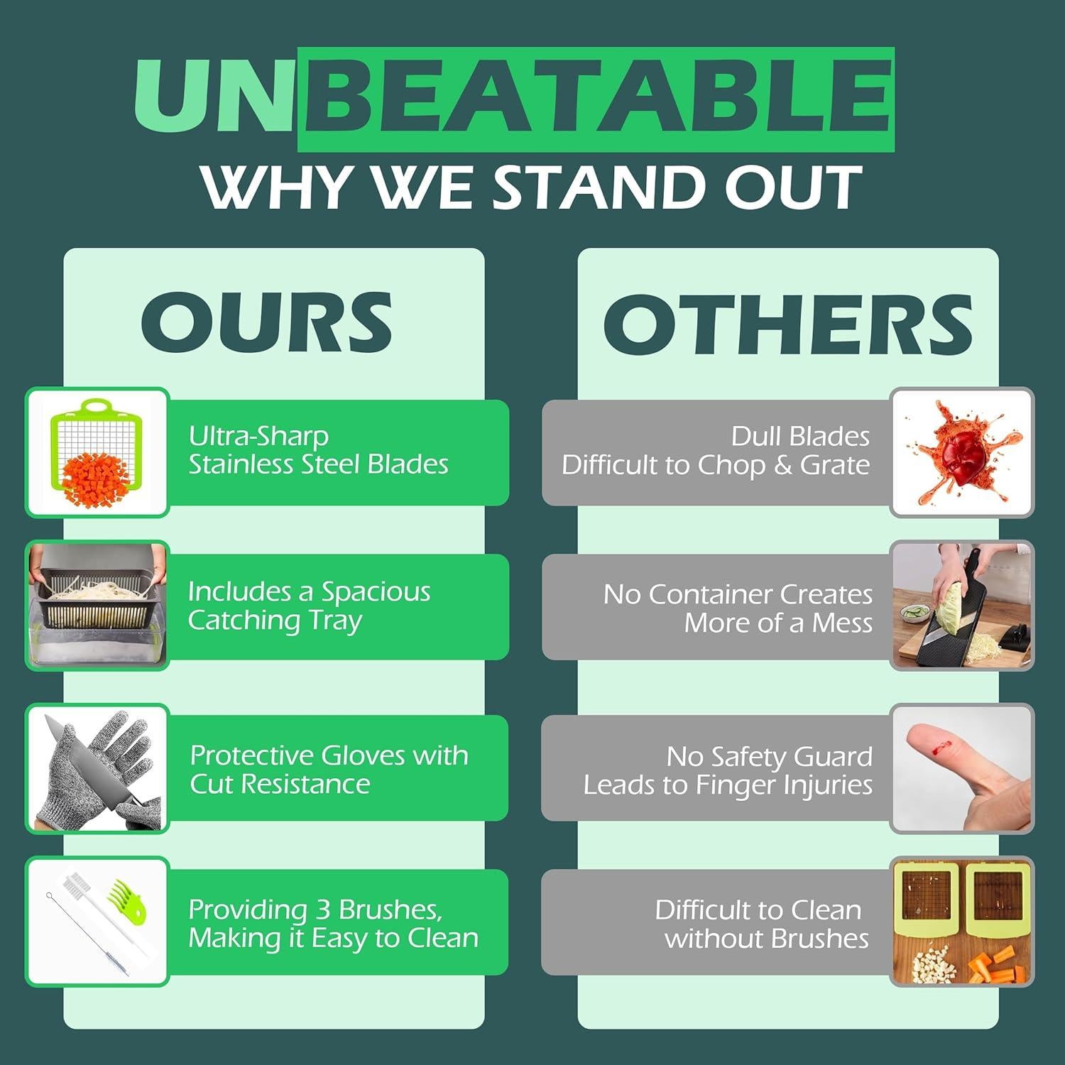 Picador de Verduras NICKSTOOL 26 en 1 Acero Inoxidable Verde