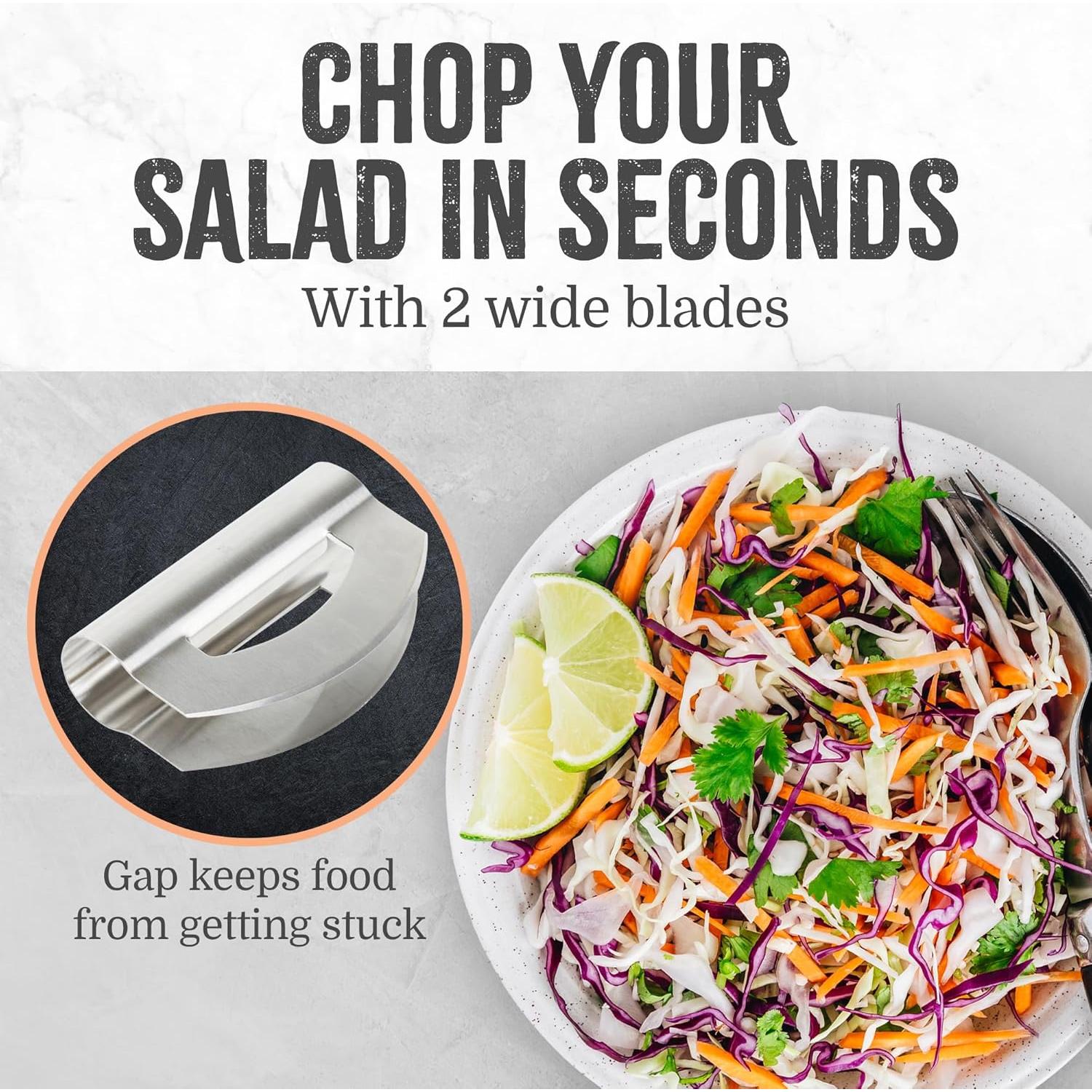 Picadora de Ensalada Mezzaluna Mindful Design Acero Inoxidable 15.24 cm