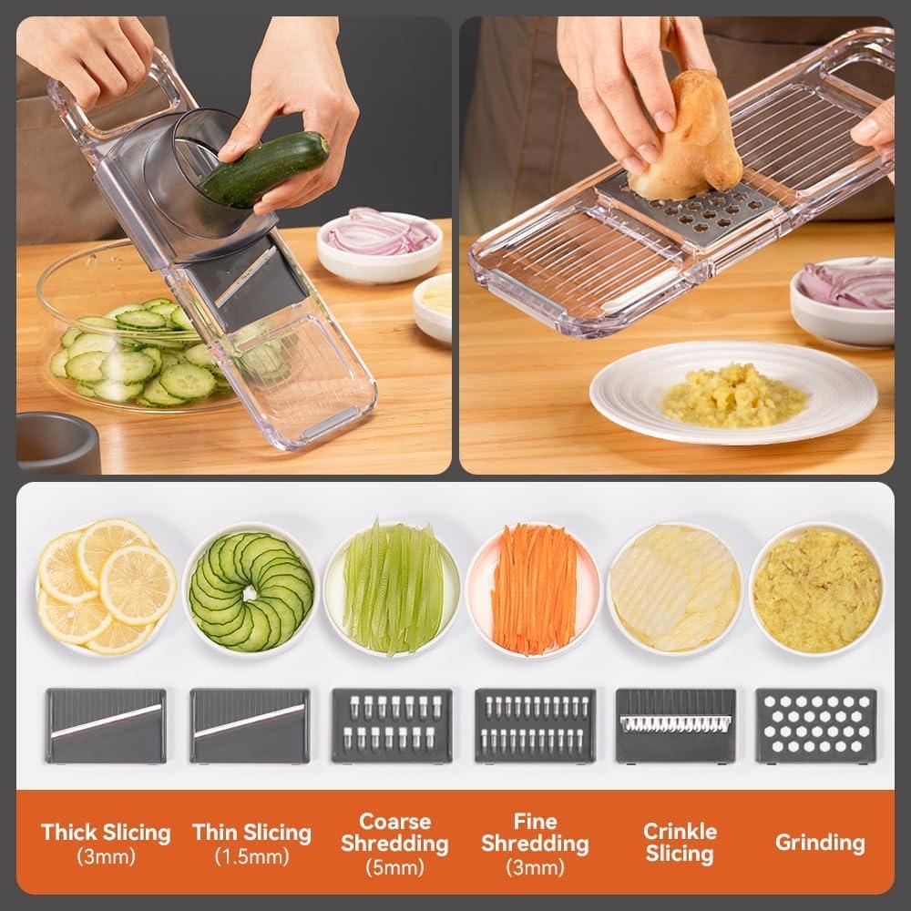 Cortador de Verduras KEOUKE con 6 Cuchillas Intercambiables