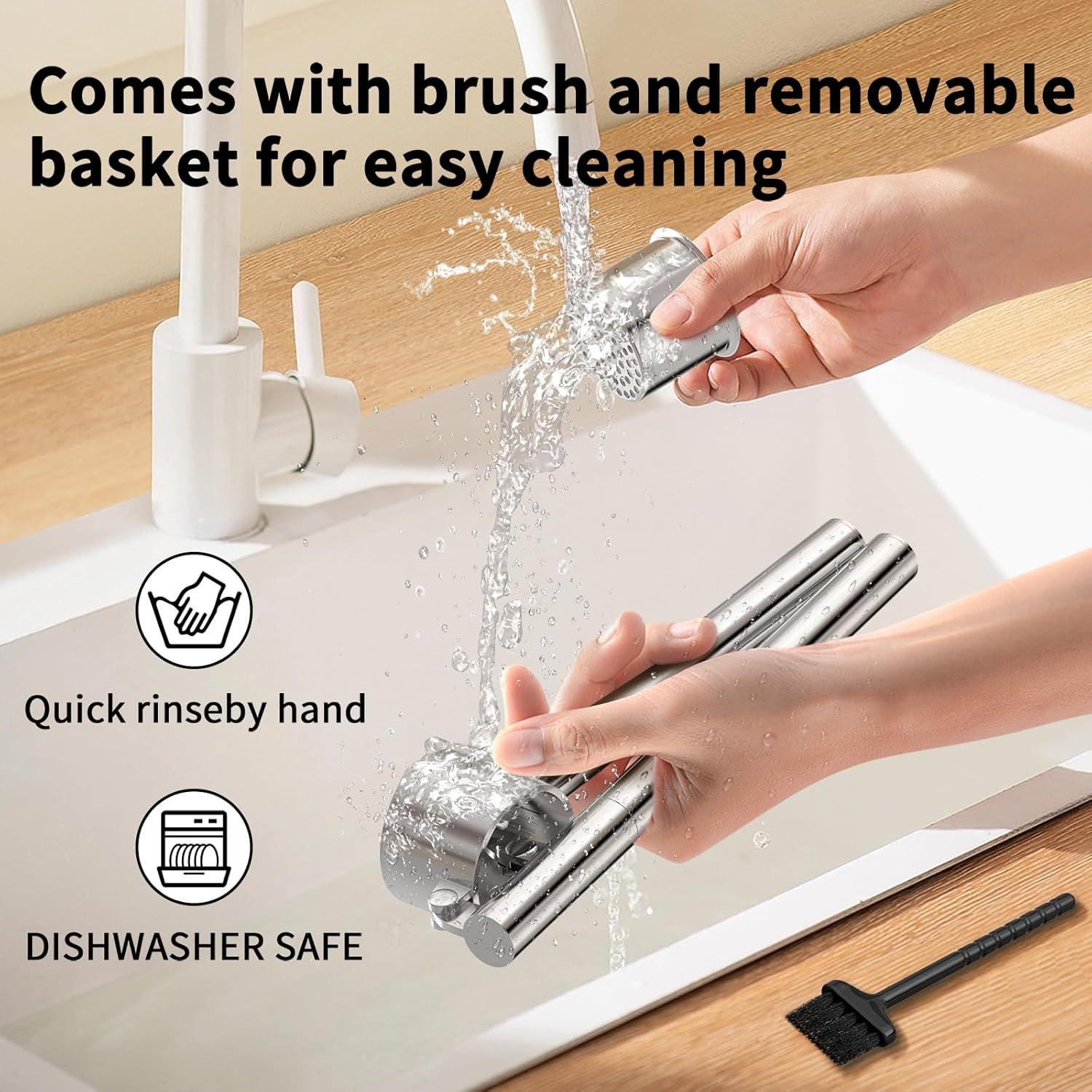 Prensa de Ajo 5 en 1 BMCASEQP Acero Inoxidable Jumbo