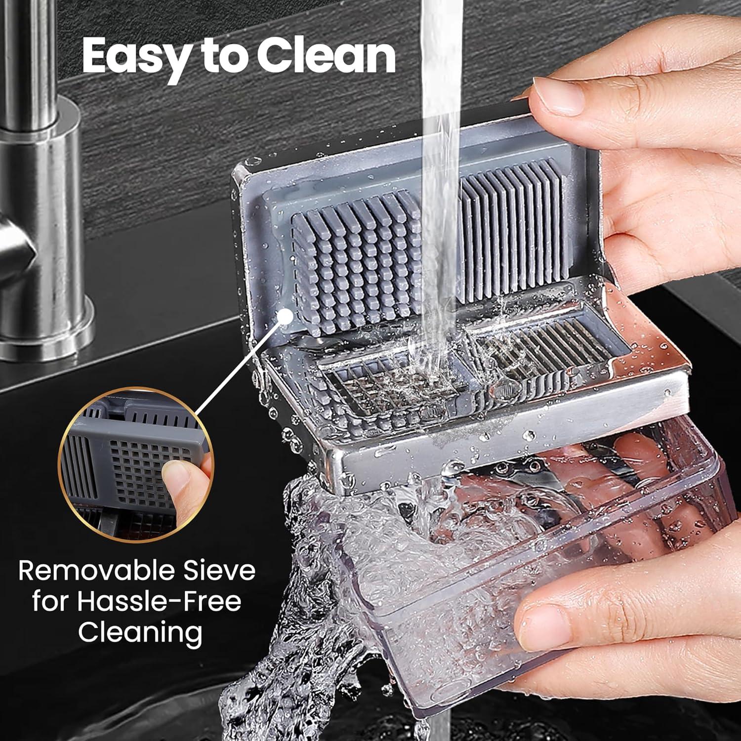 Prensa de Ajo Gourmet Easy de Acero Inoxidable 2 en 1