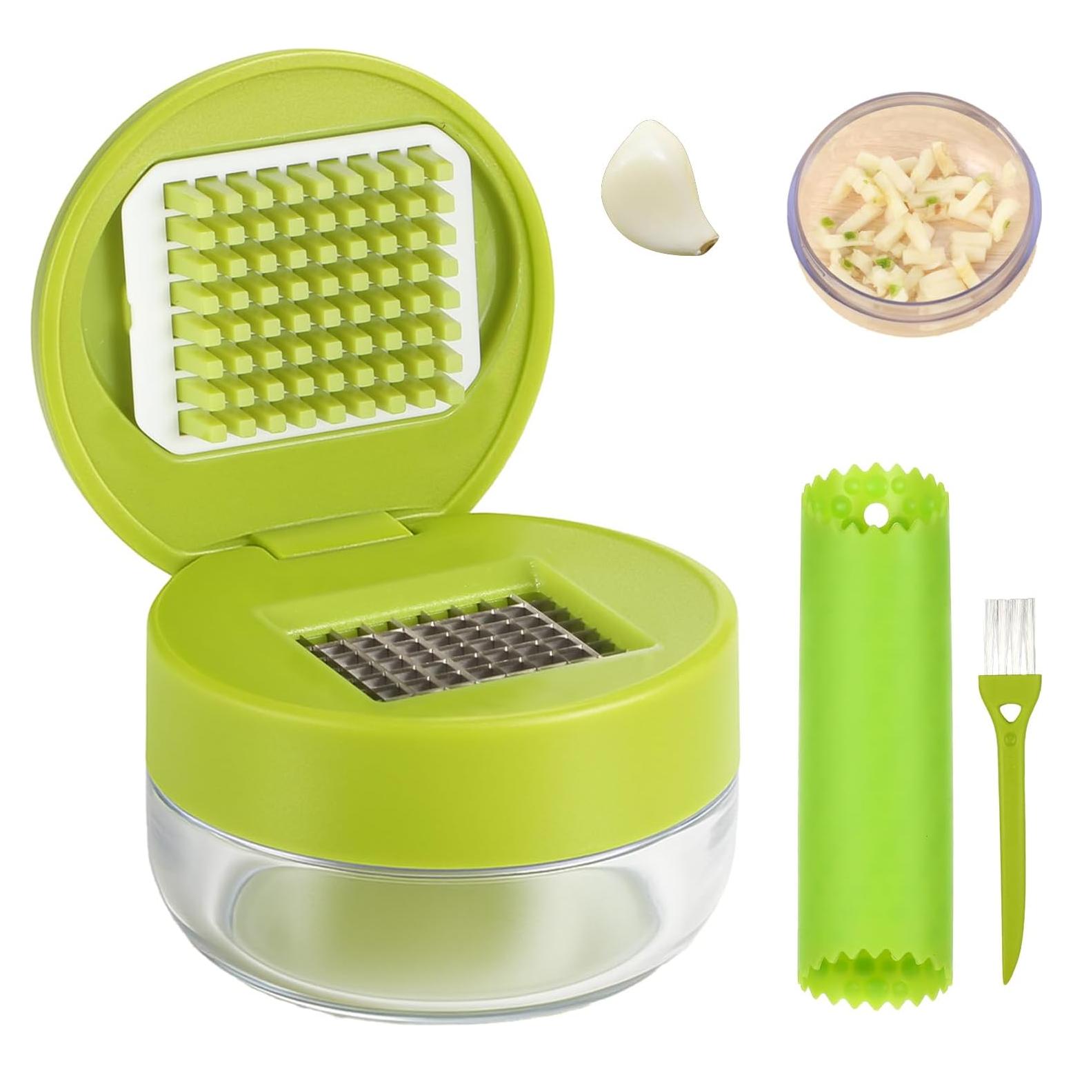 Juego de Prensadores de Ajo Ptwola Acero Inoxidable Verde