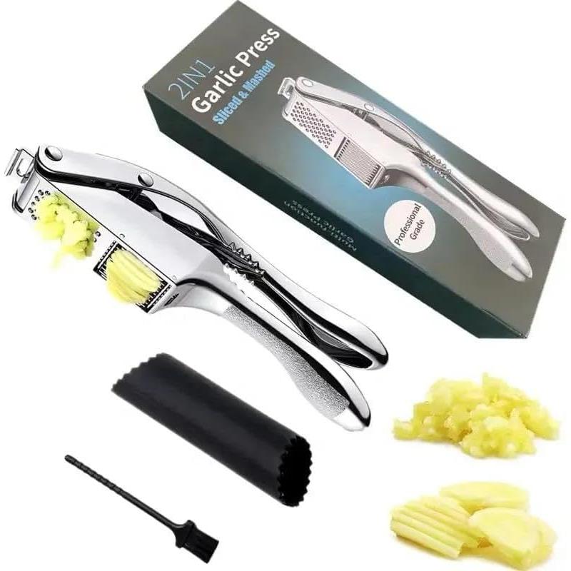 Prensa de Ajo y Jengibre de Acero Inoxidable Genérico 2 en 1