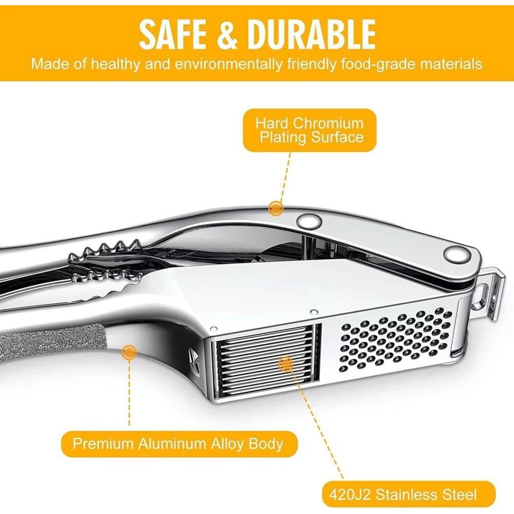 Prensa de Ajo y Jengibre de Acero Inoxidable Genérico 2 en 1