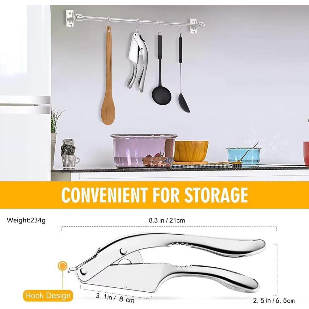 Prensa de Ajo y Jengibre de Acero Inoxidable Genérico 2 en 1