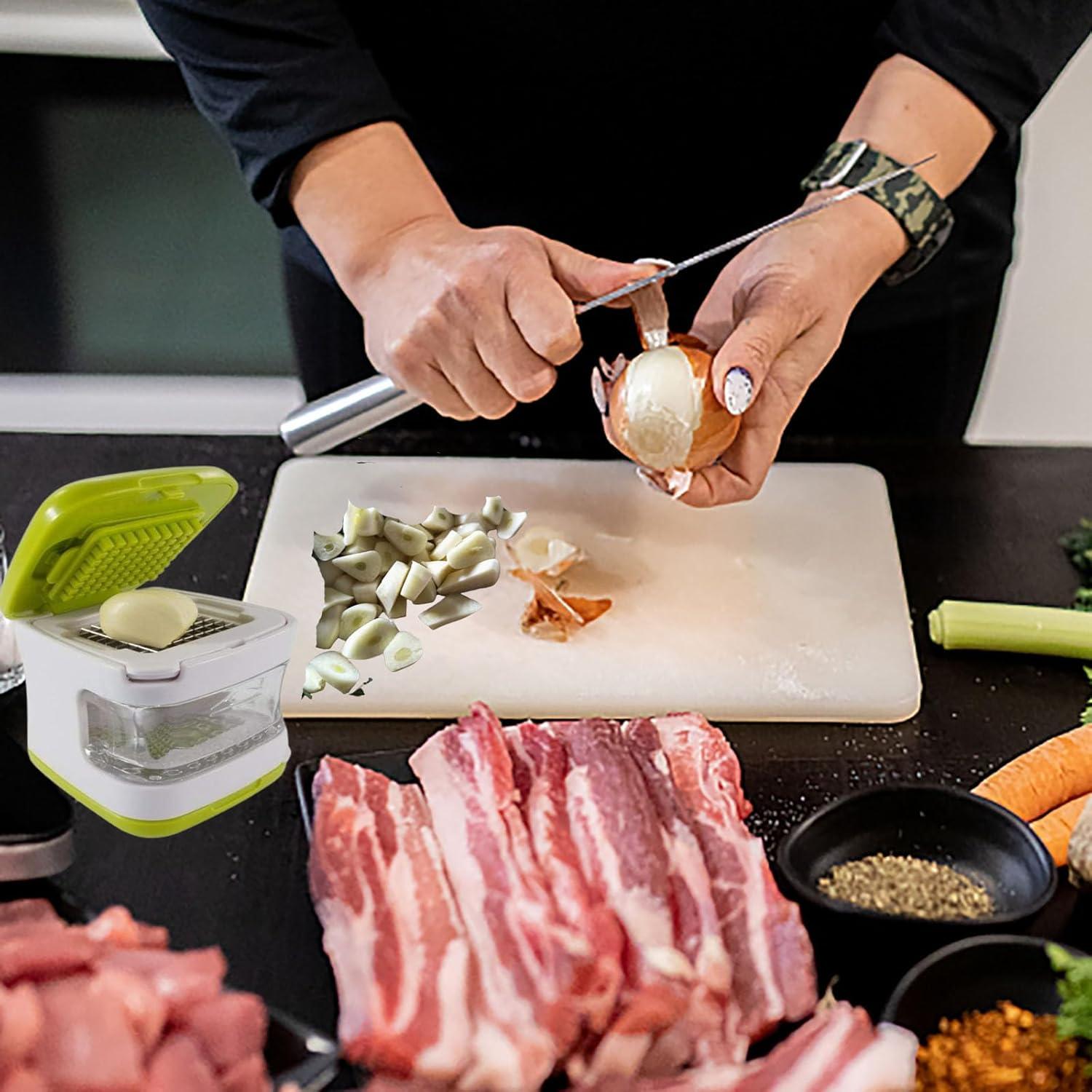 Prensa de Ajo fghuim Verde con Picador y Contenedor 7.6cm