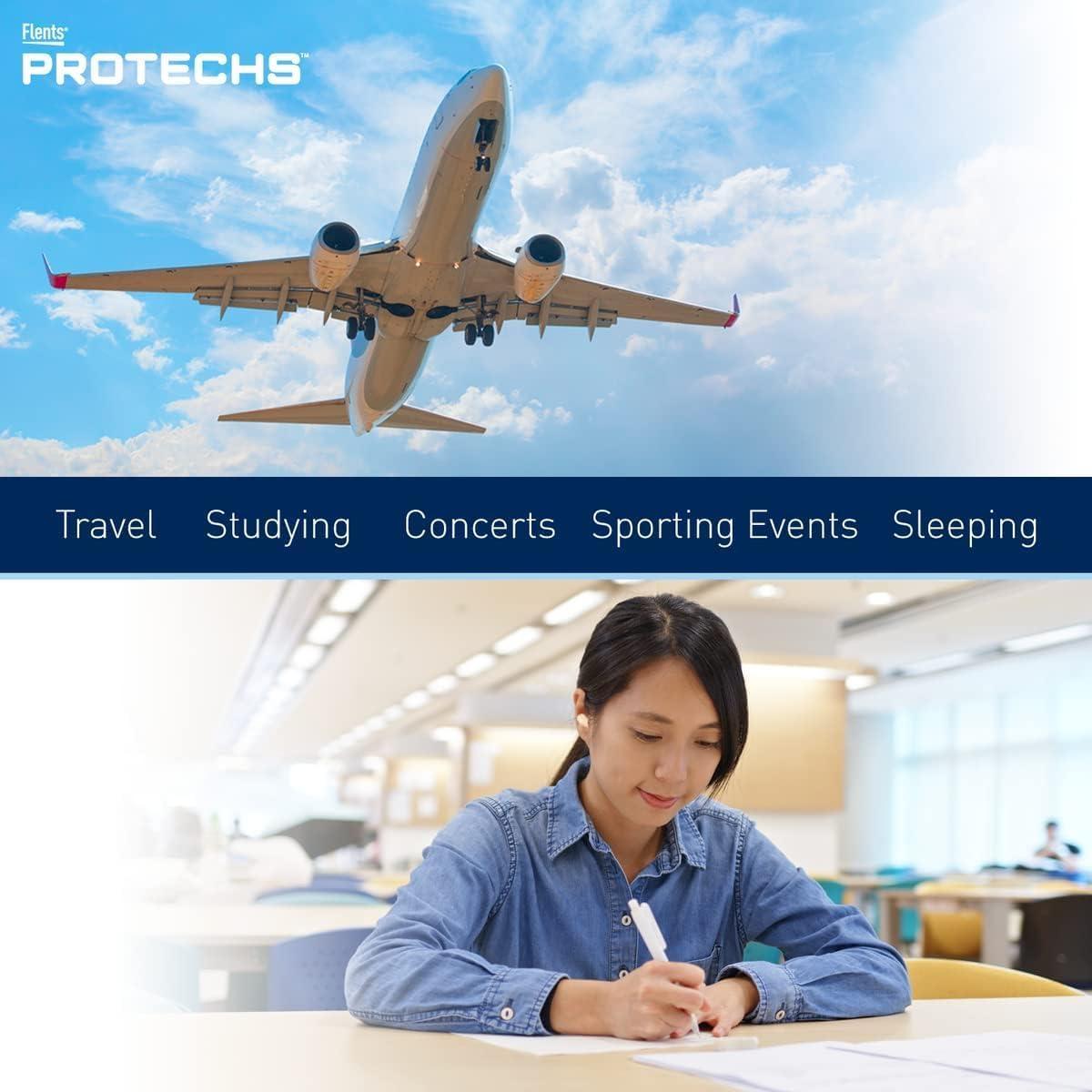 Tapones para oídos Flents Protechs negros, 10 pares, NRR 32