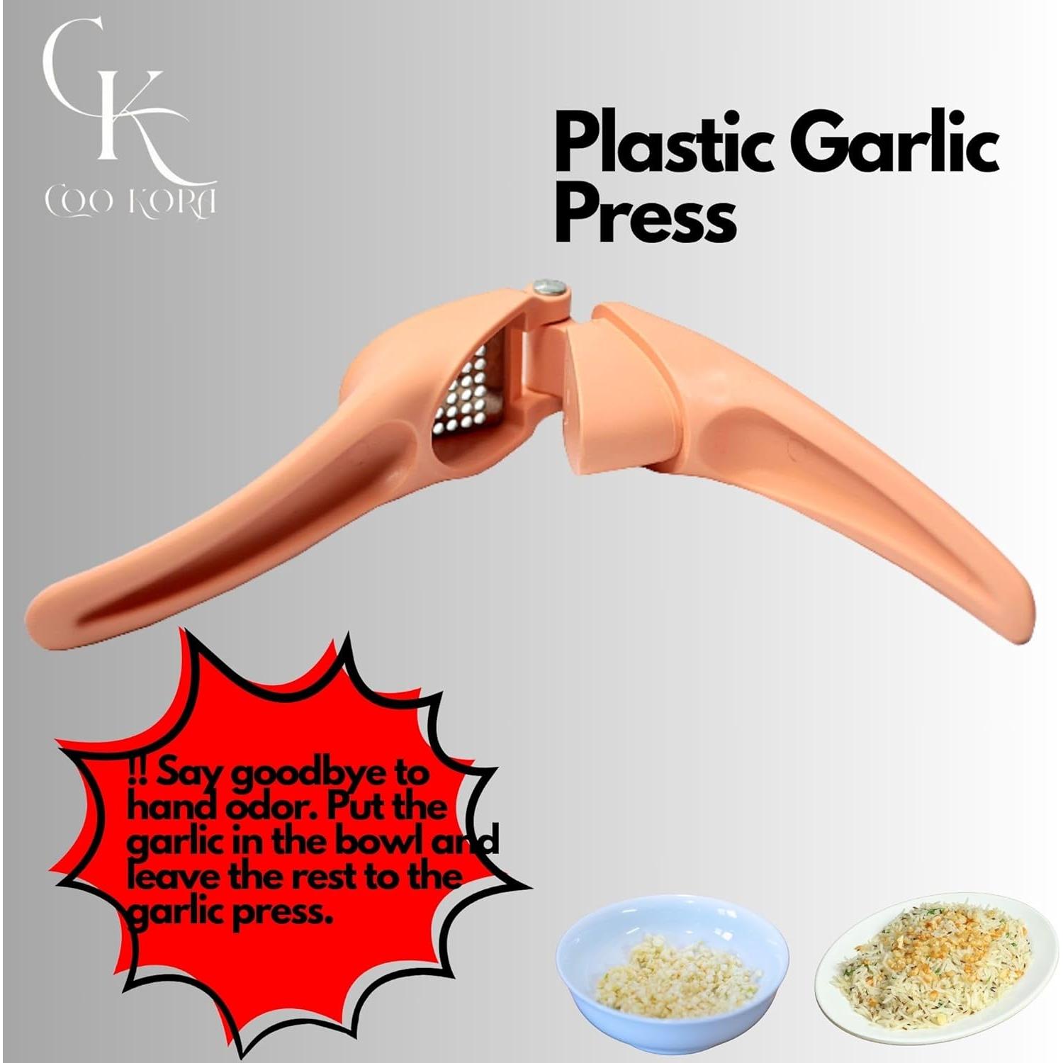 Prensa de Ajo Manual COO KORA de Plástico Salmón 18 cm