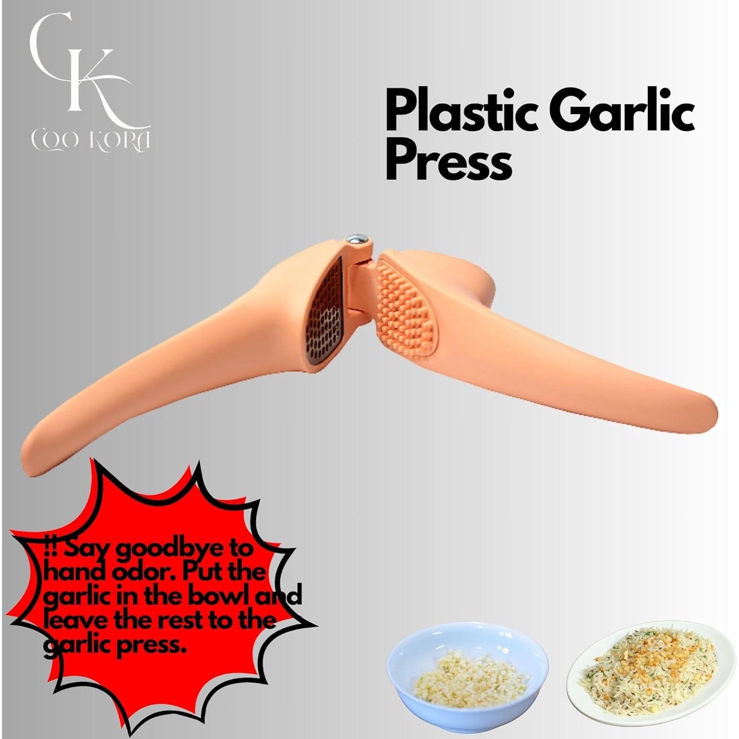 Prensa de Ajo Manual COO KORA de Plástico Salmón 18 cm