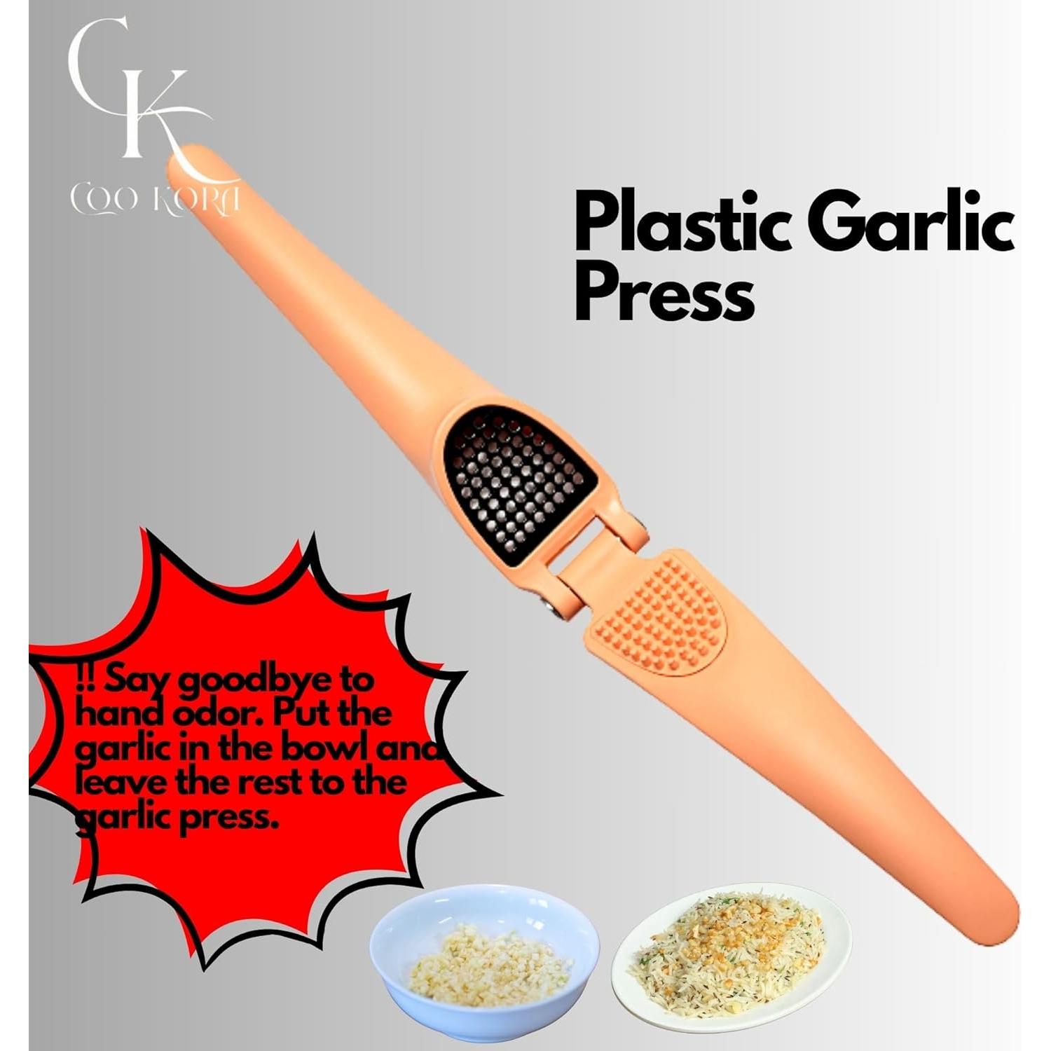 Prensa de Ajo Manual COO KORA de Plástico Salmón 18 cm