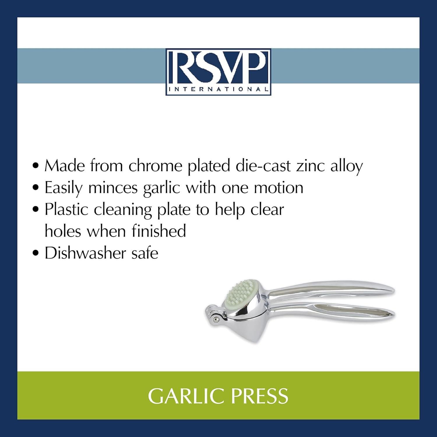 Prensa de Ajo RSVP International 17.78 cm Acero Cromo