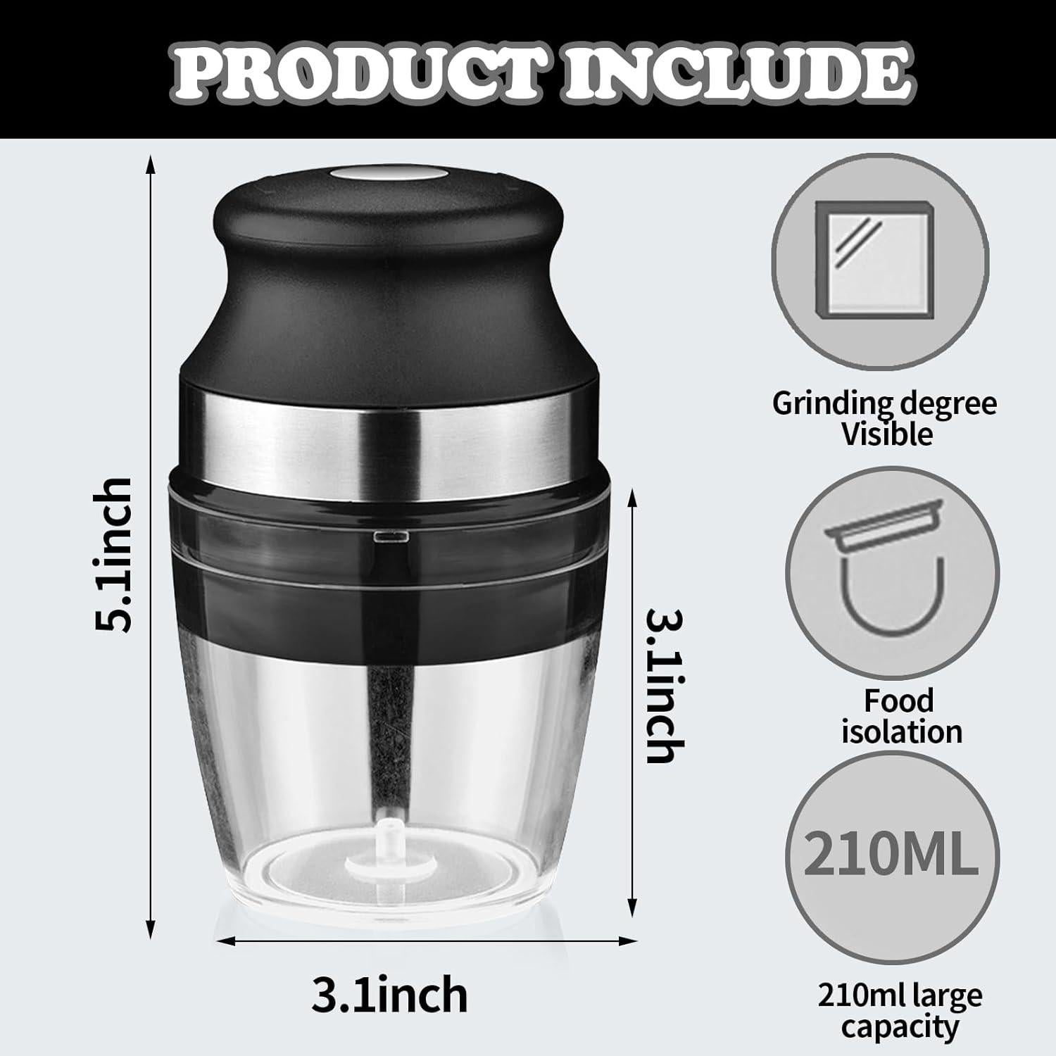 Prensa de Ajo QICI, Molinillo Giratorio Fácil Limpieza 230g