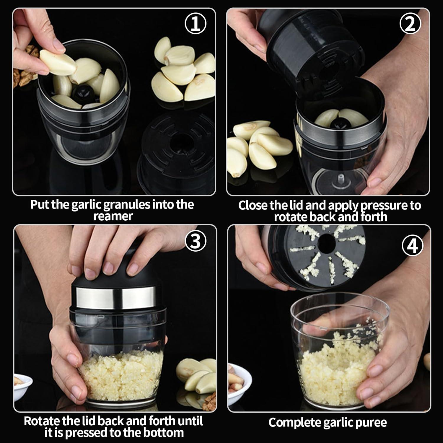 Prensa de Ajo QICI, Molinillo Giratorio Fácil Limpieza 230g