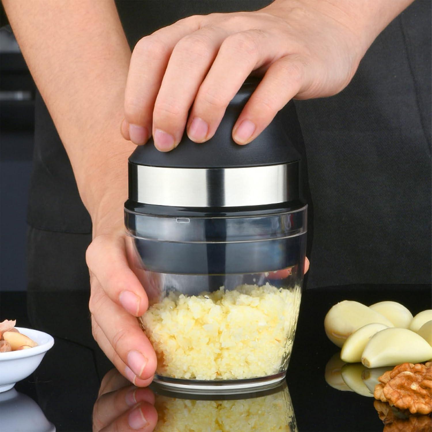 Prensa de Ajo QICI, Molinillo Giratorio Fácil Limpieza 230g