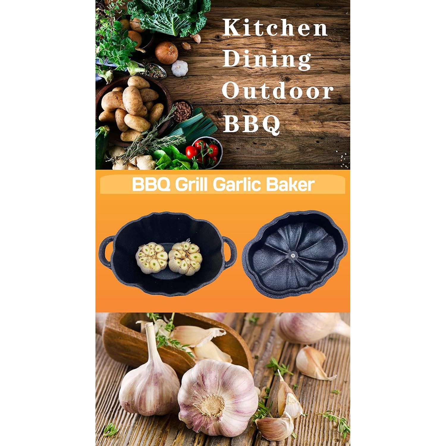 Asador de Ajo AOKDEER de Hierro Fundido Pre-Sazonado 21x13 cm