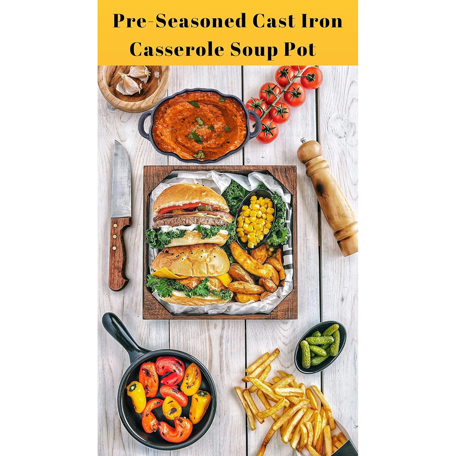 Asador de Ajo AOKDEER de Hierro Fundido Pre-Sazonado 21x13 cm