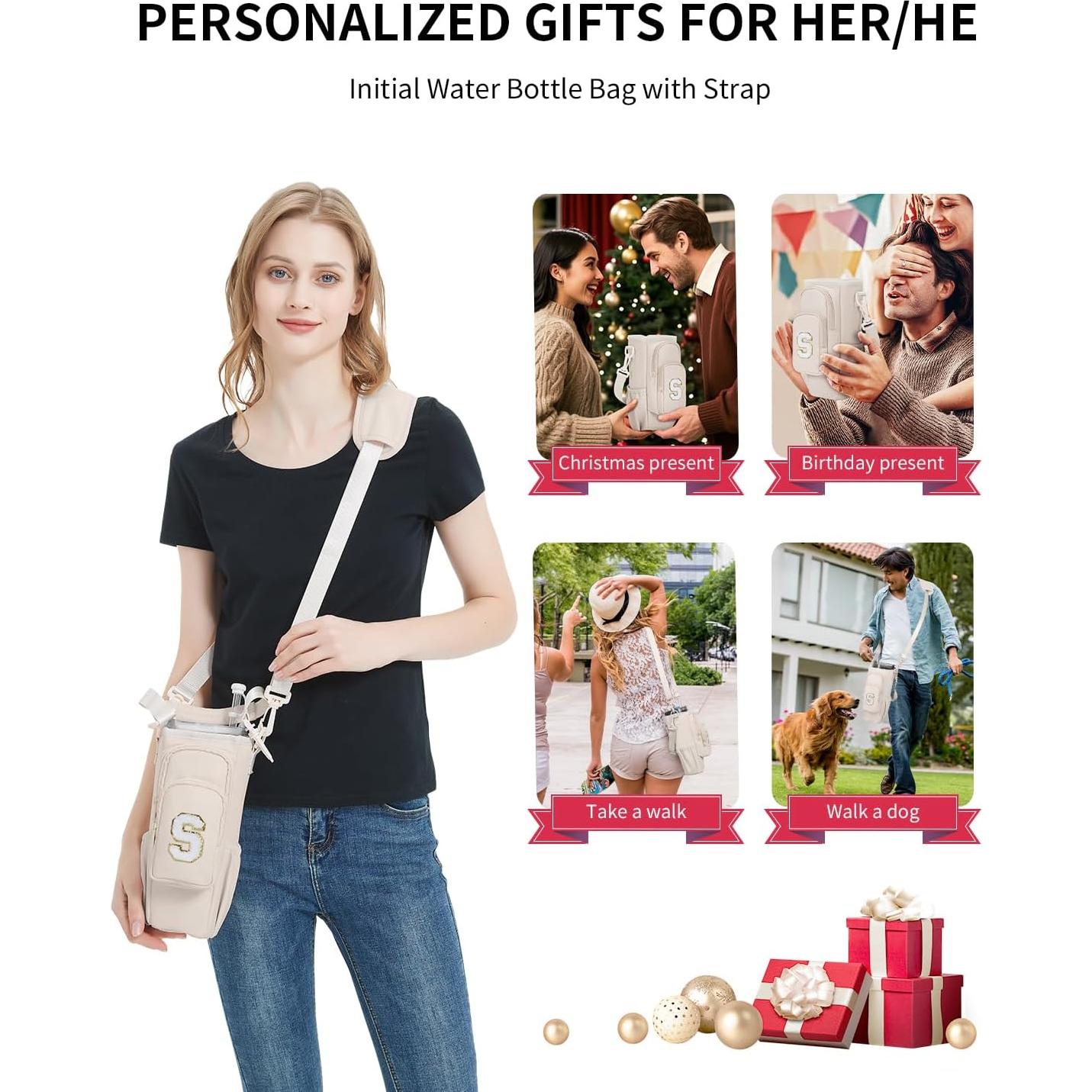 Bolsa Portabotellas de Agua Sportsnew con Iniciales - Beige