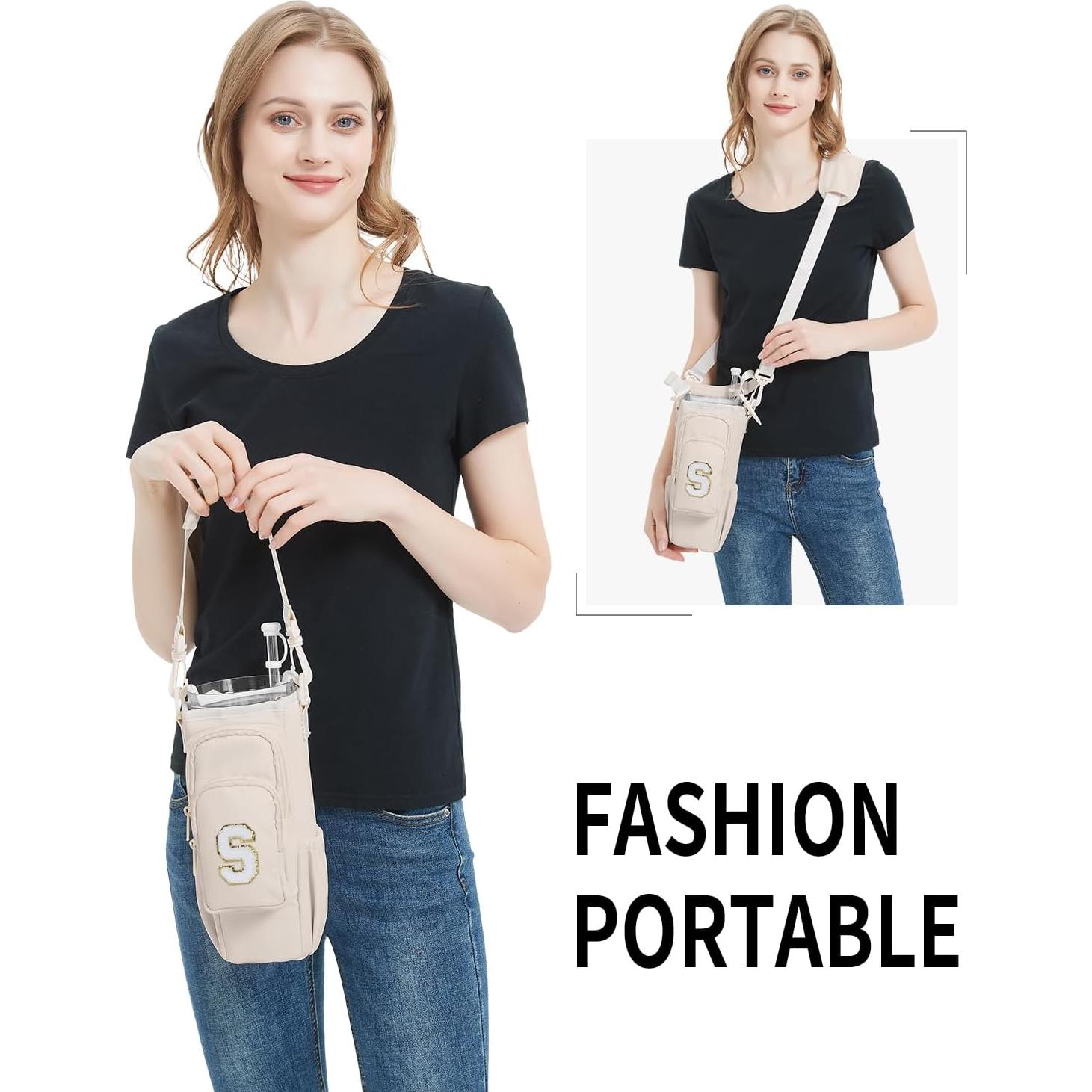 Bolsa Portabotellas de Agua Sportsnew con Iniciales - Beige