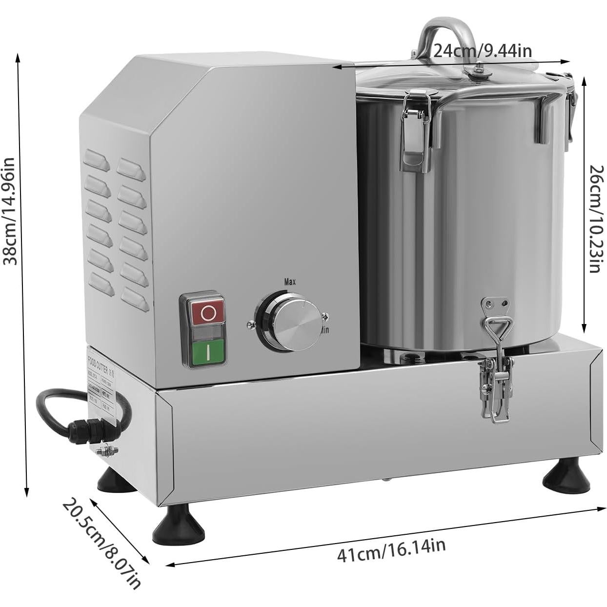 Procesador de Alimentos Eléctrico Oyfumki 1200W 6L Acero Inoxidable