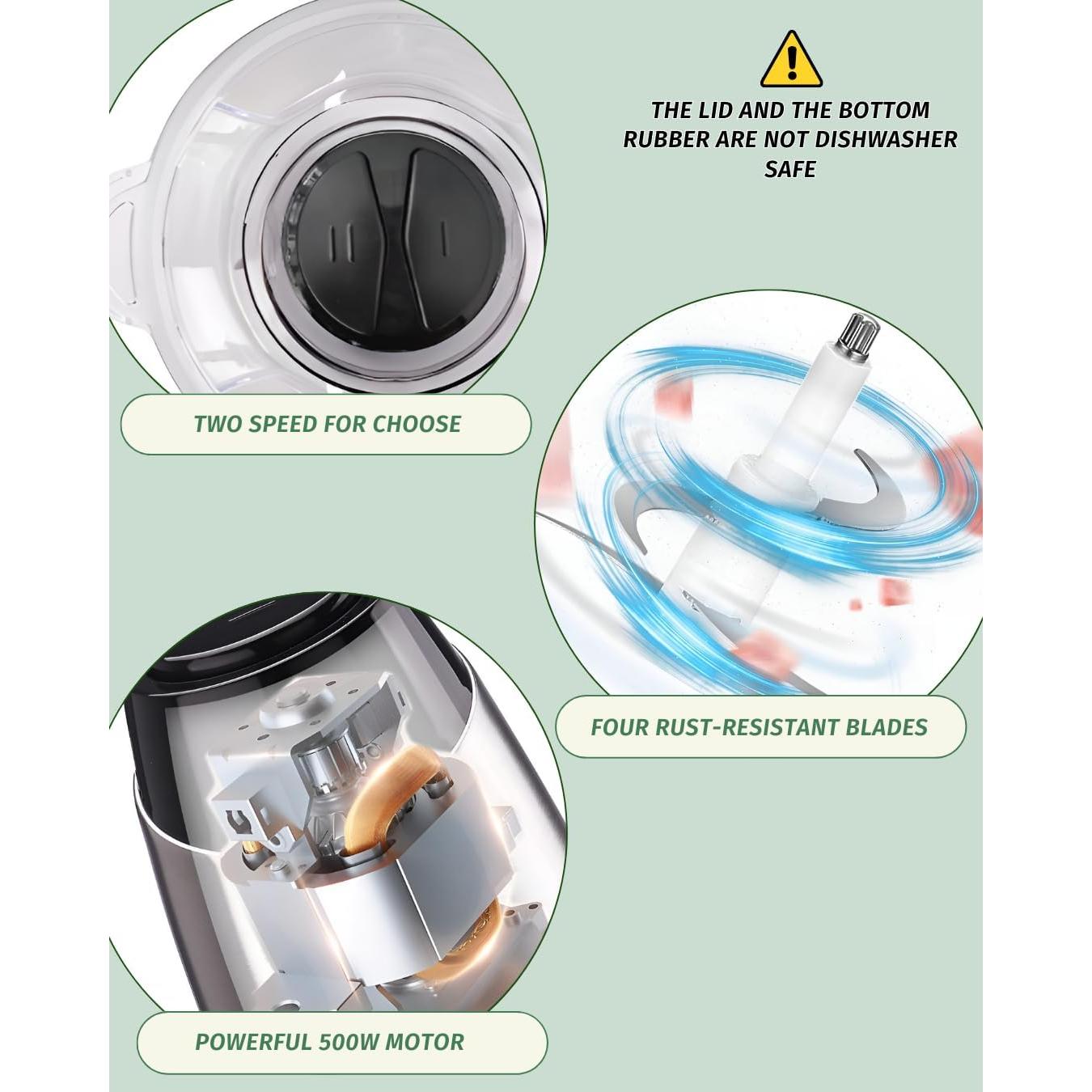 Procesador de Alimentos Homeylon NEXCHOP 500W 2L 8 Tazas