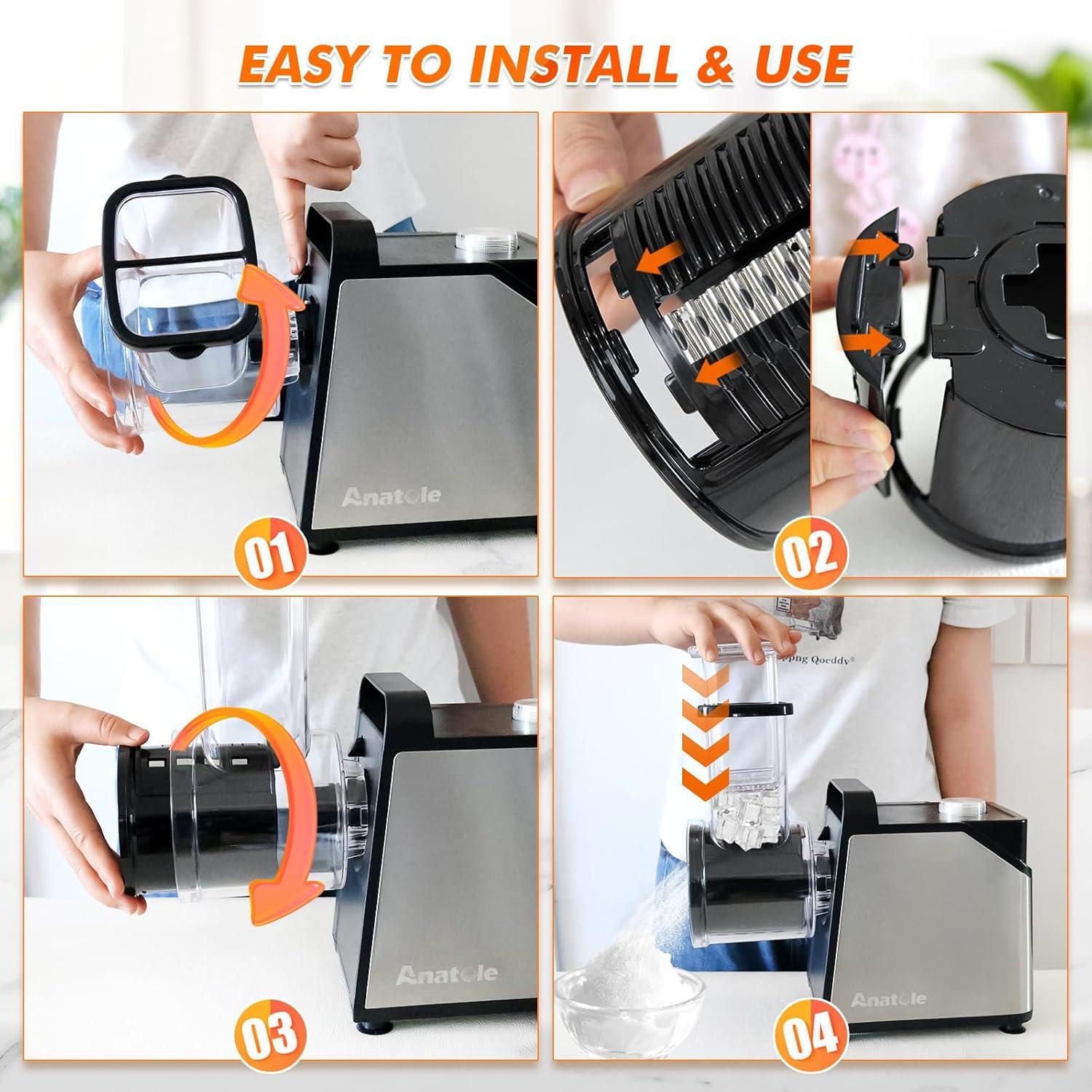 Rallador Eléctrico Anatole 7 en 1 Acero Inoxidable 250W