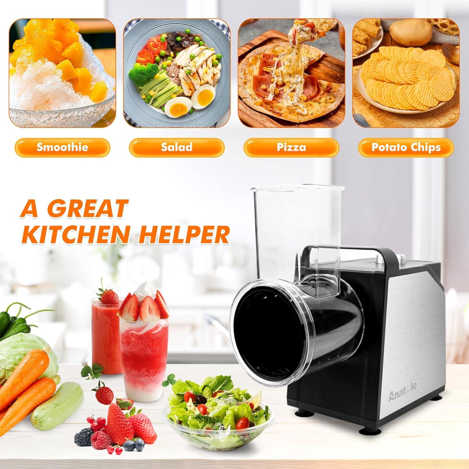 Rallador Eléctrico Anatole 7 en 1 Acero Inoxidable 250W