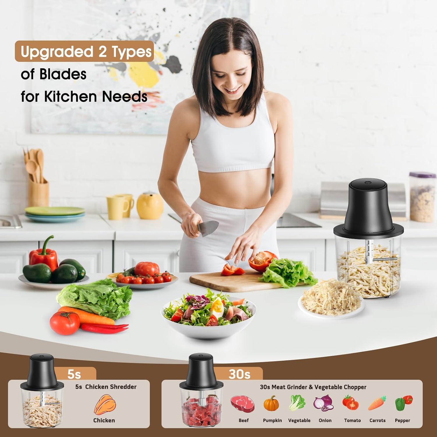 Desmenuzador de Pollo Eléctrico NAUQUOHZ 250W 1.5L Acero Inoxidable